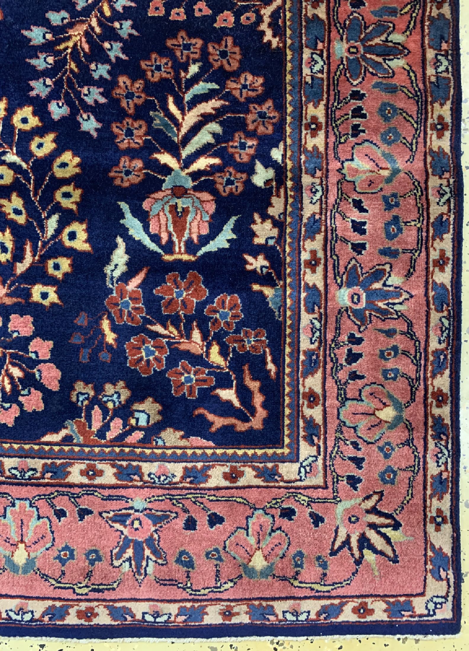 Detail a: Sarogh Mohajeran fein, Indien, ca. 40 Jahre, Korkwolle auf Baumwolle, ca. 177 x 120 cm, EHZ: 2