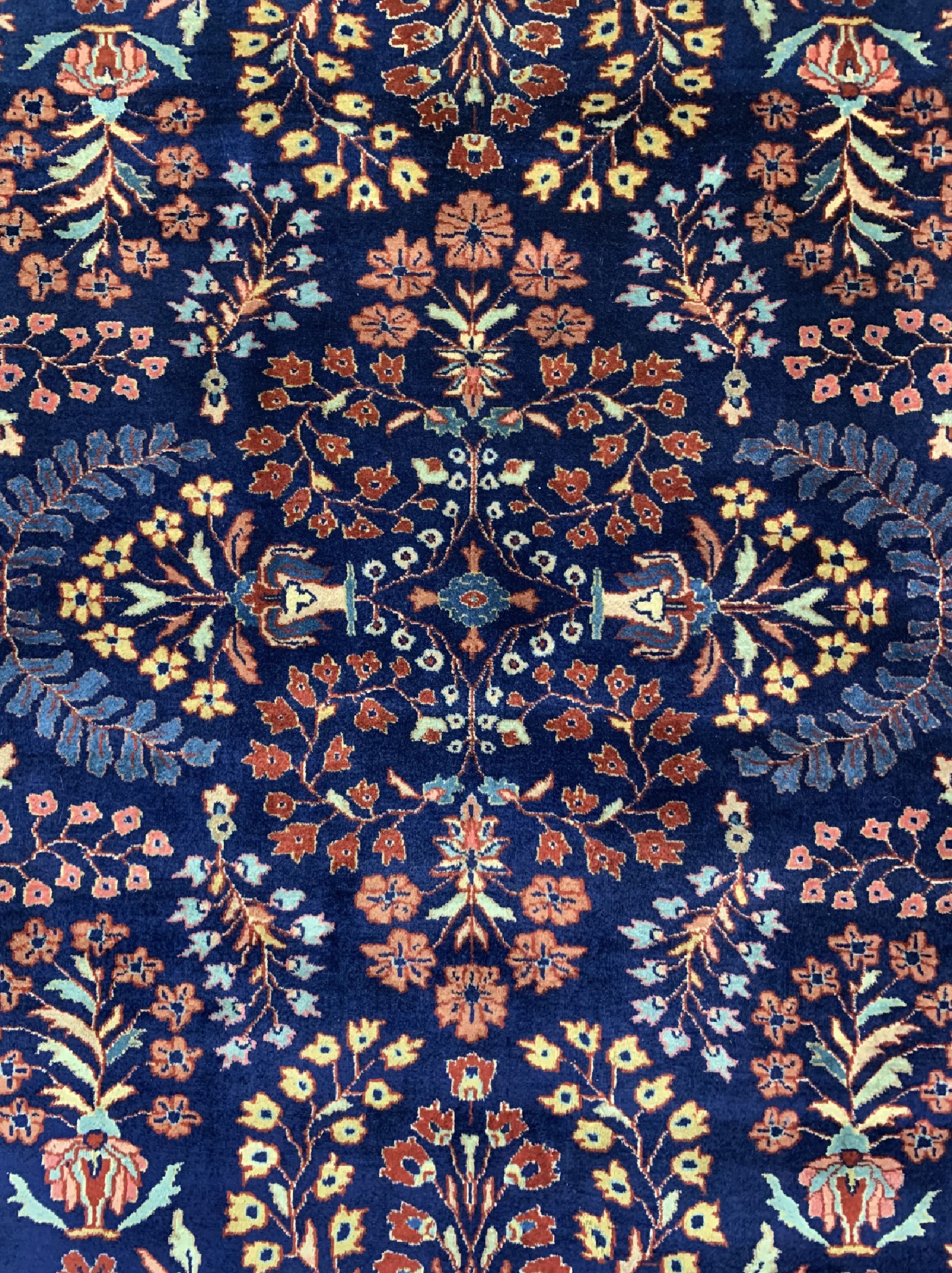 Detail b: Sarogh Mohajeran fein, Indien, ca. 40 Jahre, Korkwolle auf Baumwolle, ca. 177 x 120 cm, EHZ: 2