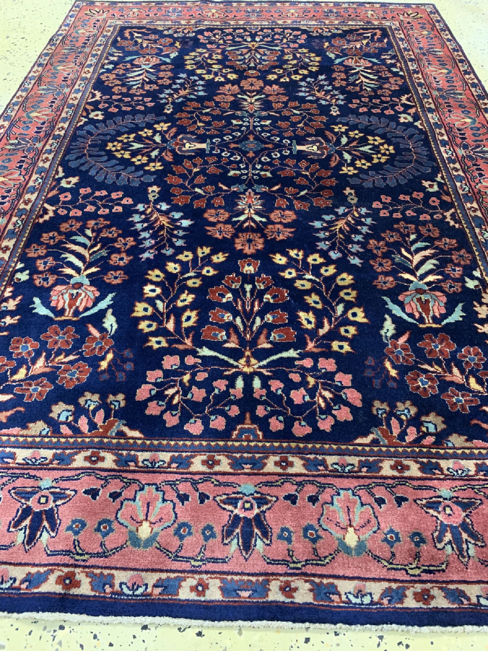 Detail c: Sarogh Mohajeran fein, Indien, ca. 40 Jahre, Korkwolle auf Baumwolle, ca. 177 x 120 cm, EHZ: 2