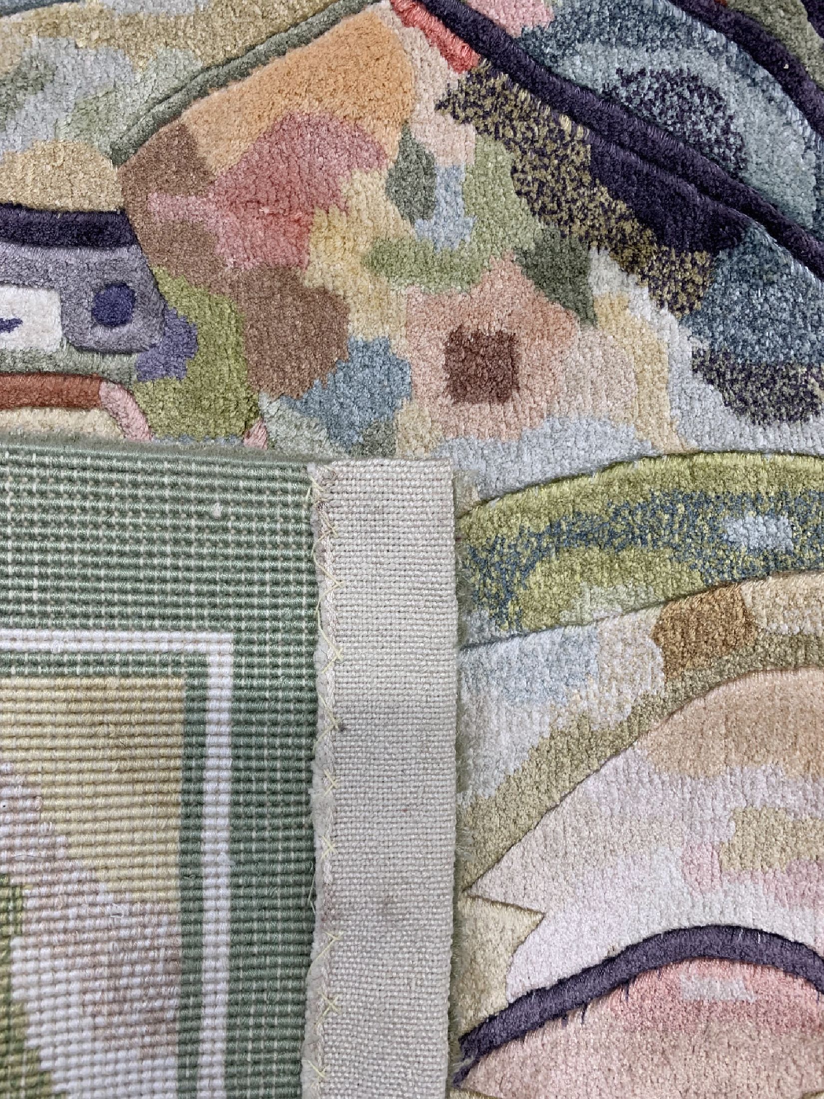 Detail g: 2 Lots China Seide, ca. 50 Jahre, reine Naturseide, ca. 155 x 92 cm, (Kandinski ca. 112 x 80 cm), EHZ: 1-2