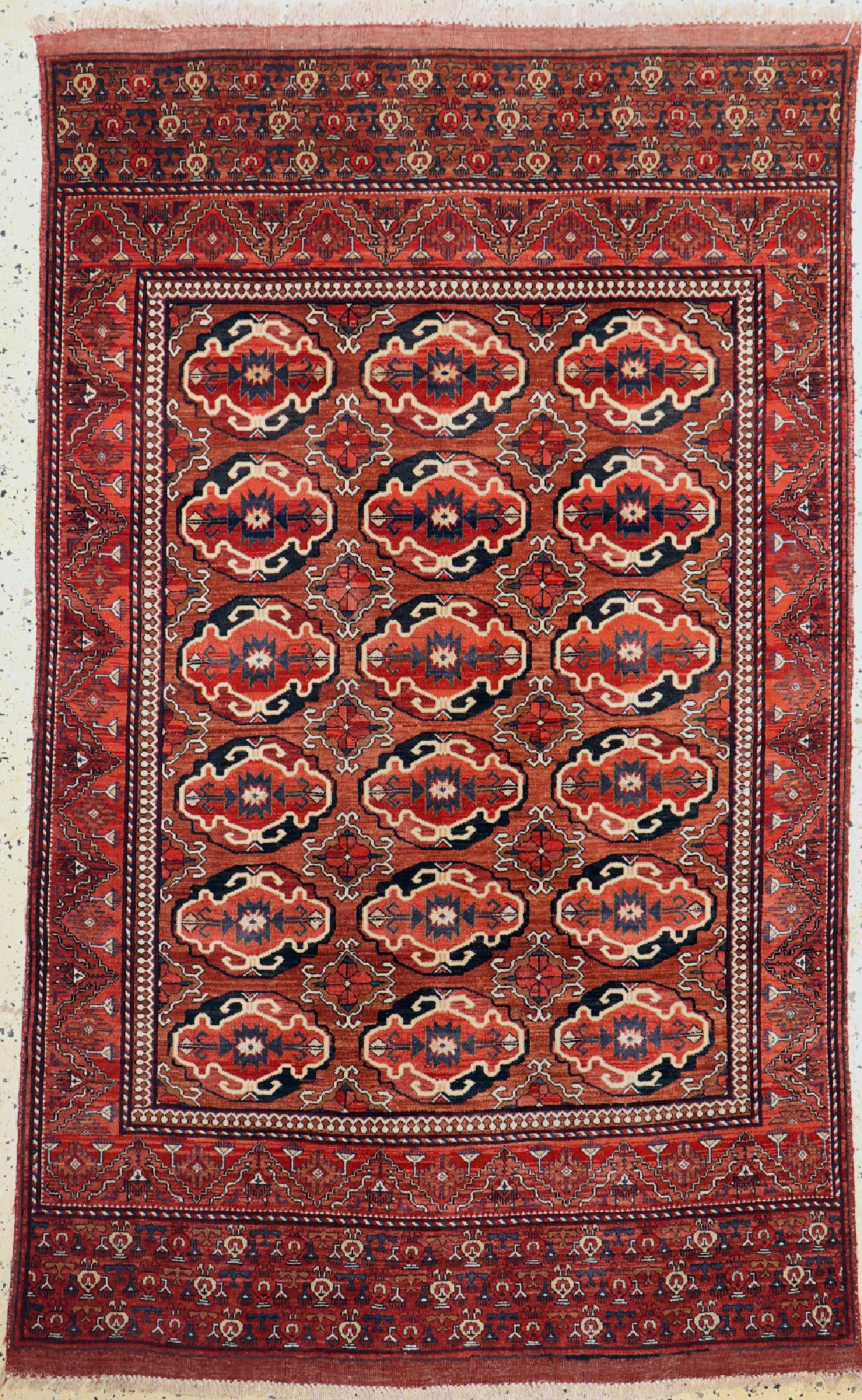 Mauri fein, Afghanistan, ca. 50 Jahre, Wolle mit Seide, ca. 190 x 117 cm, EHZ: 1-2