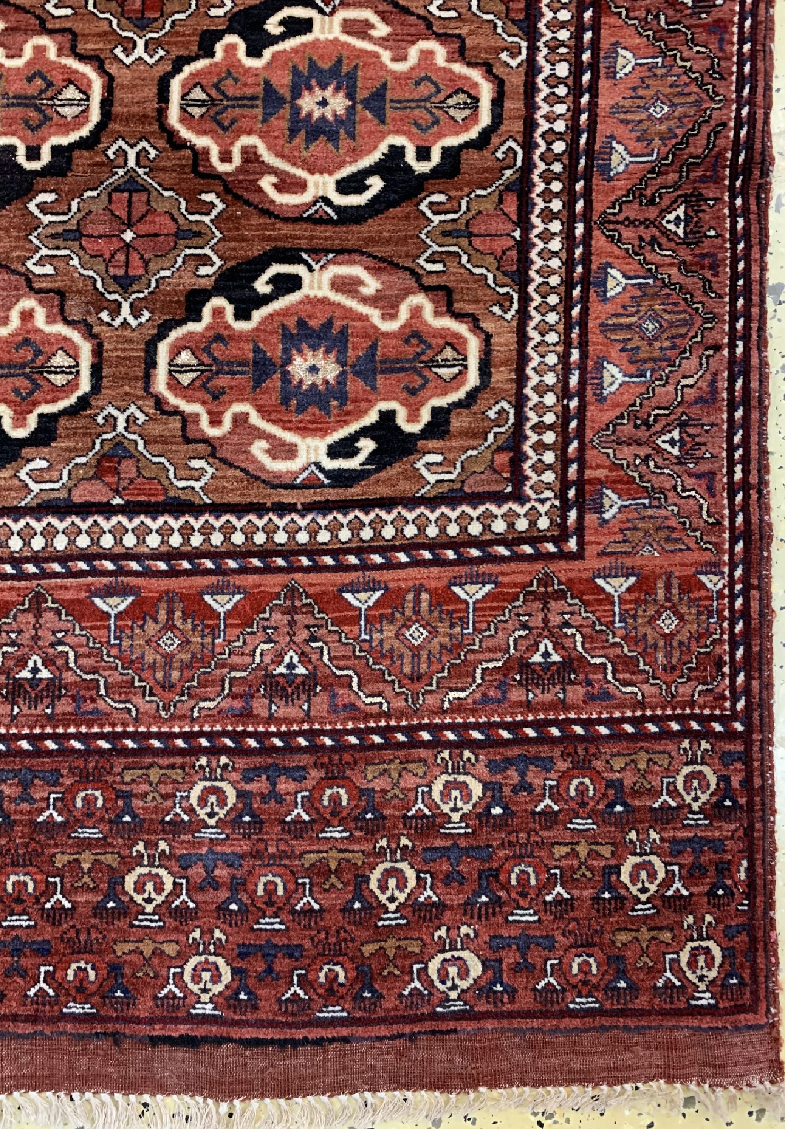 Detail a: Mauri fein, Afghanistan, ca. 50 Jahre, Wolle mit Seide, ca. 190 x 117 cm, EHZ: 1-2