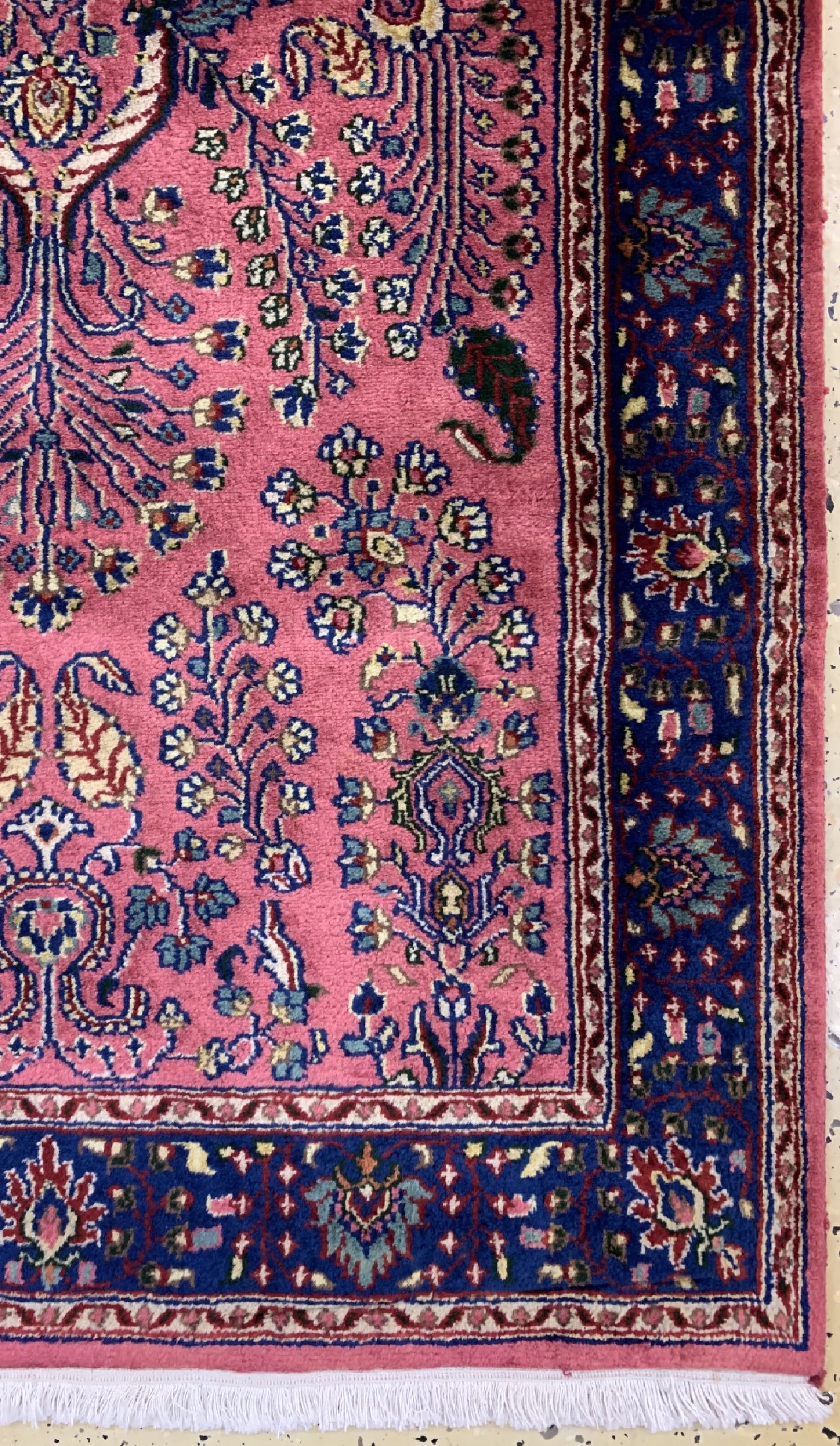 Detail a: Sarogh Mohajeran fein, Indien, ca. 40 Jahre, Korkwolle auf Baumwolle, ca. 167 x 92 cm, EHZ: 1-2