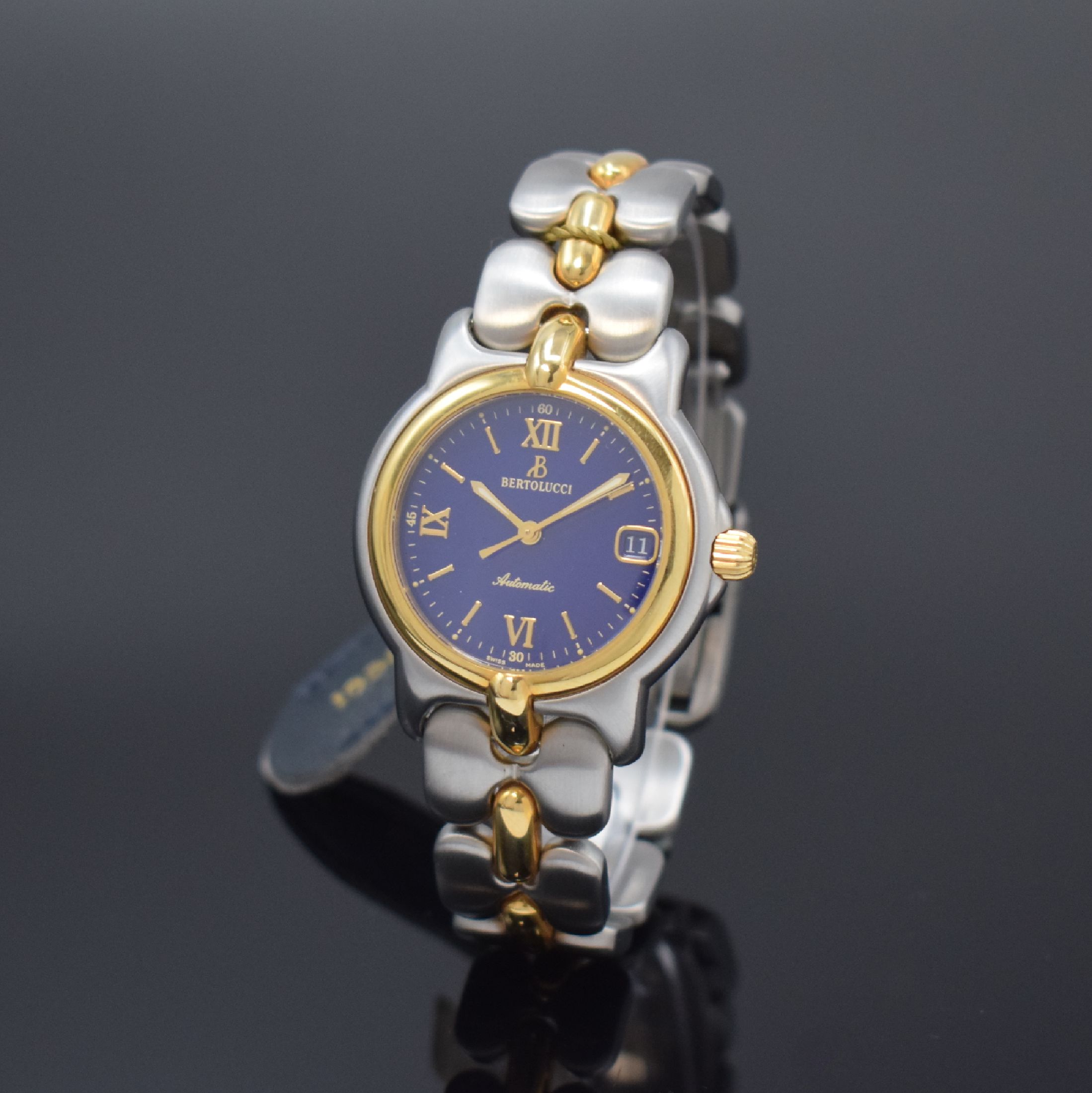 BERTOLUCCI Herrenarmbanduhr Serie Pulchra Referenz 124 49 B,, Schweiz um 2000, Automatik, Edelstahl/Gold kombiniert inkl. Gliederband m. Faltschl., ...
