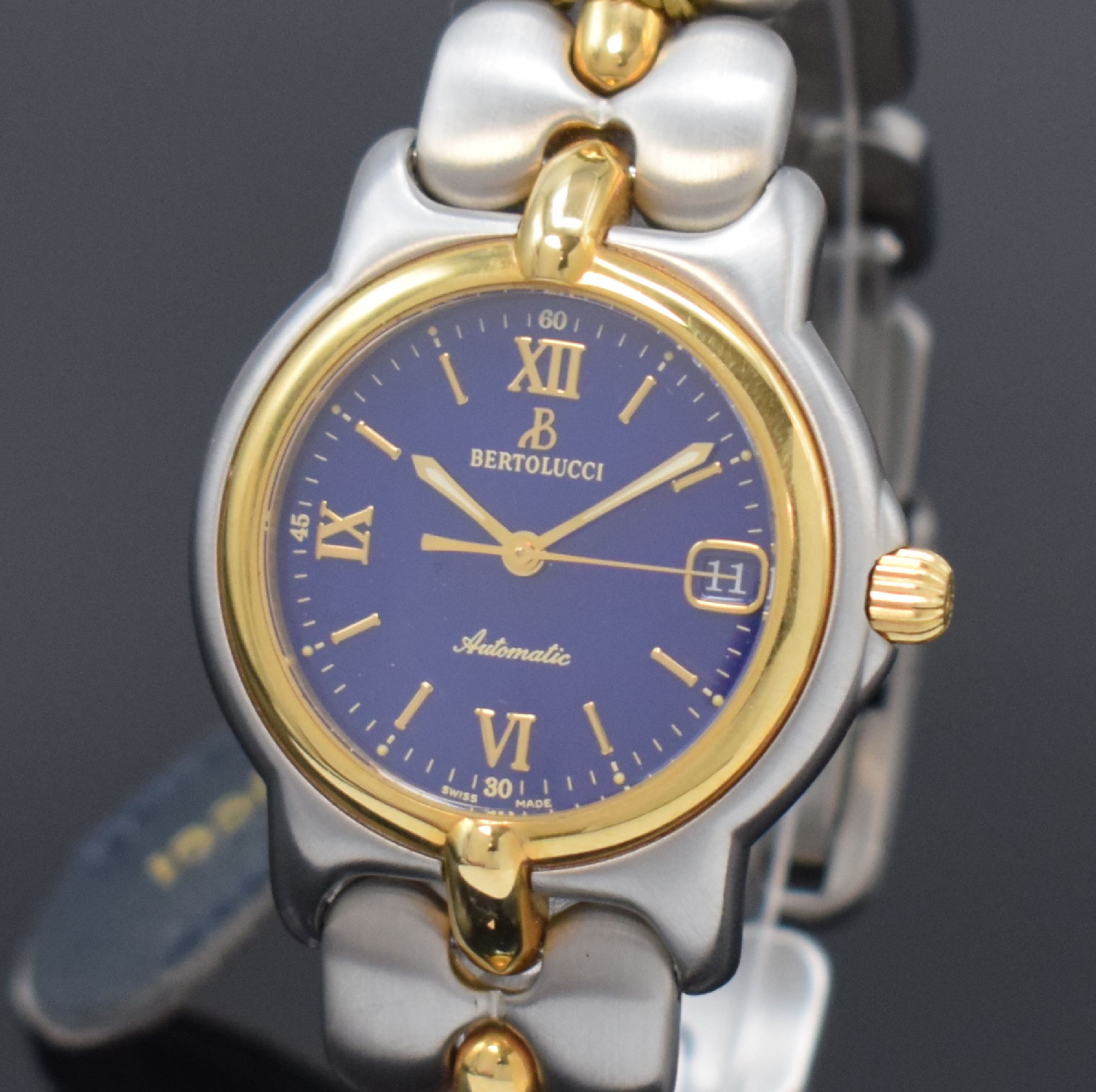 Detail a: BERTOLUCCI Herrenarmbanduhr Serie Pulchra Referenz 124 49 B,, Schweiz um 2000, Automatik, Edelstahl/Gold kombiniert inkl. Gliederband m. Faltschl., ...