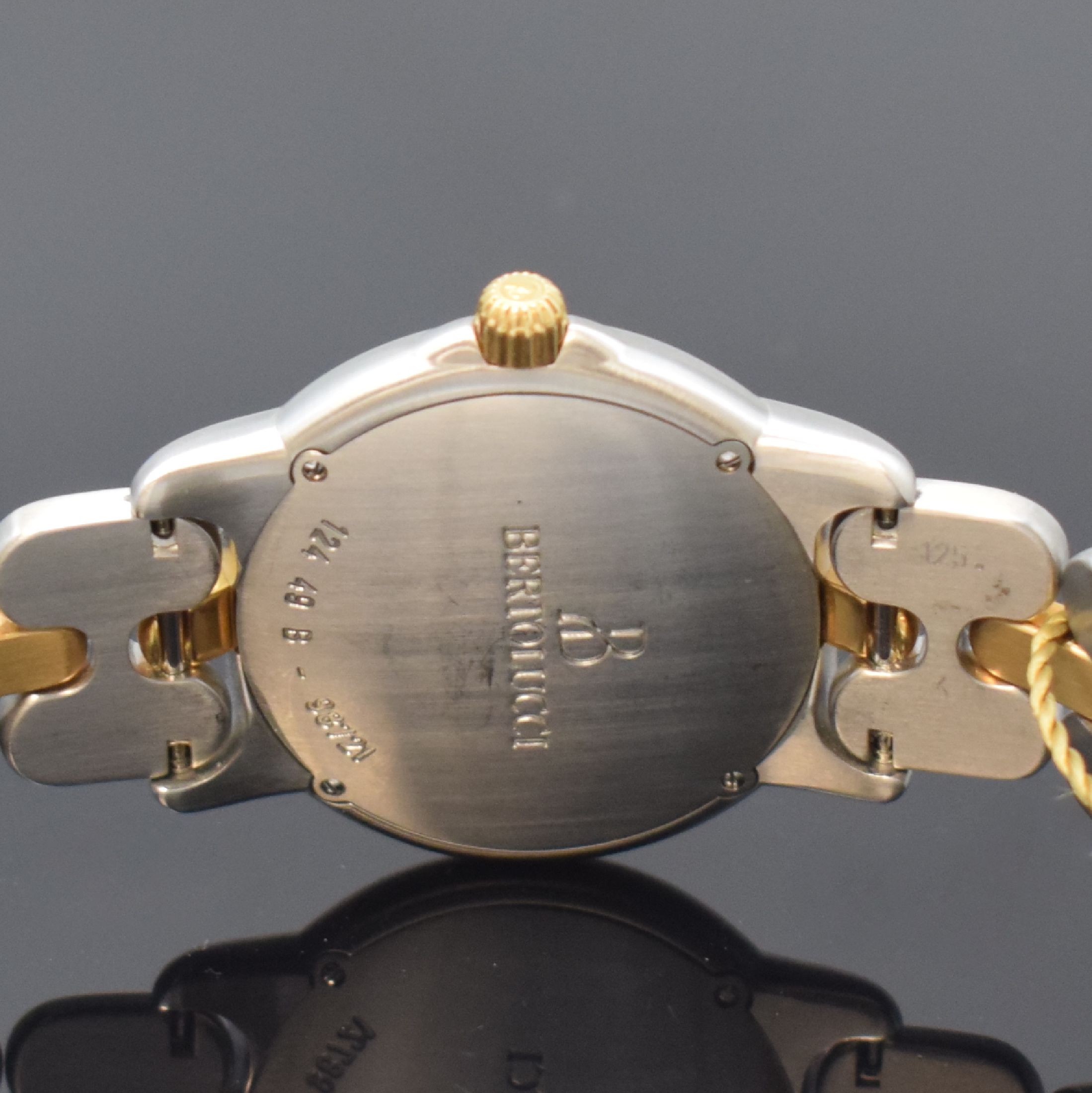 Detail d: BERTOLUCCI Herrenarmbanduhr Serie Pulchra Referenz 124 49 B,, Schweiz um 2000, Automatik, Edelstahl/Gold kombiniert inkl. Gliederband m. Faltschl., ...