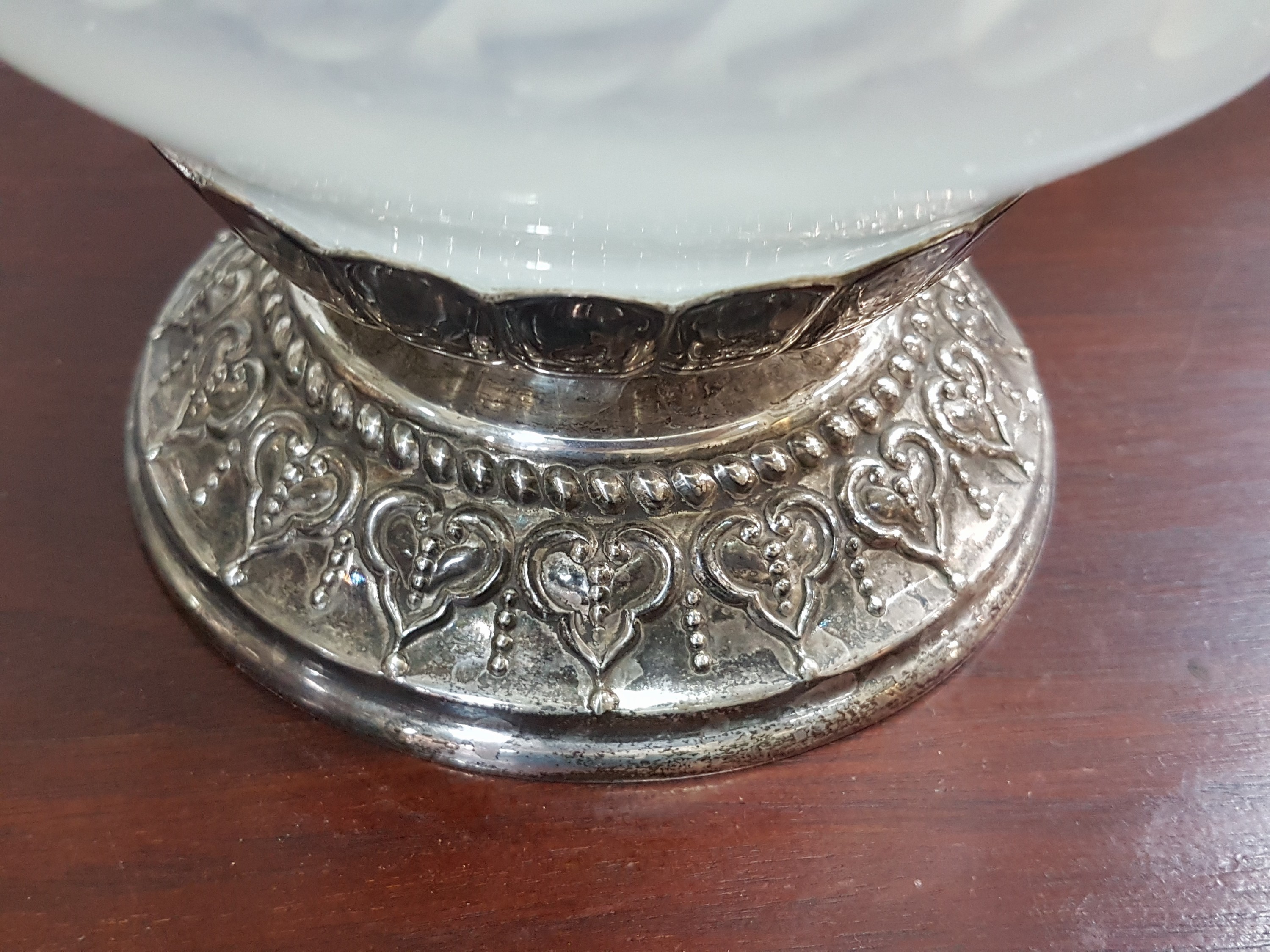 Detail c: Prunkkanne, Topazio Portugal, mit 925er Silbermontur, Kristallglaskorpus geschliffen und geschnitten, schwere Sterlingsilber- Montur im ...