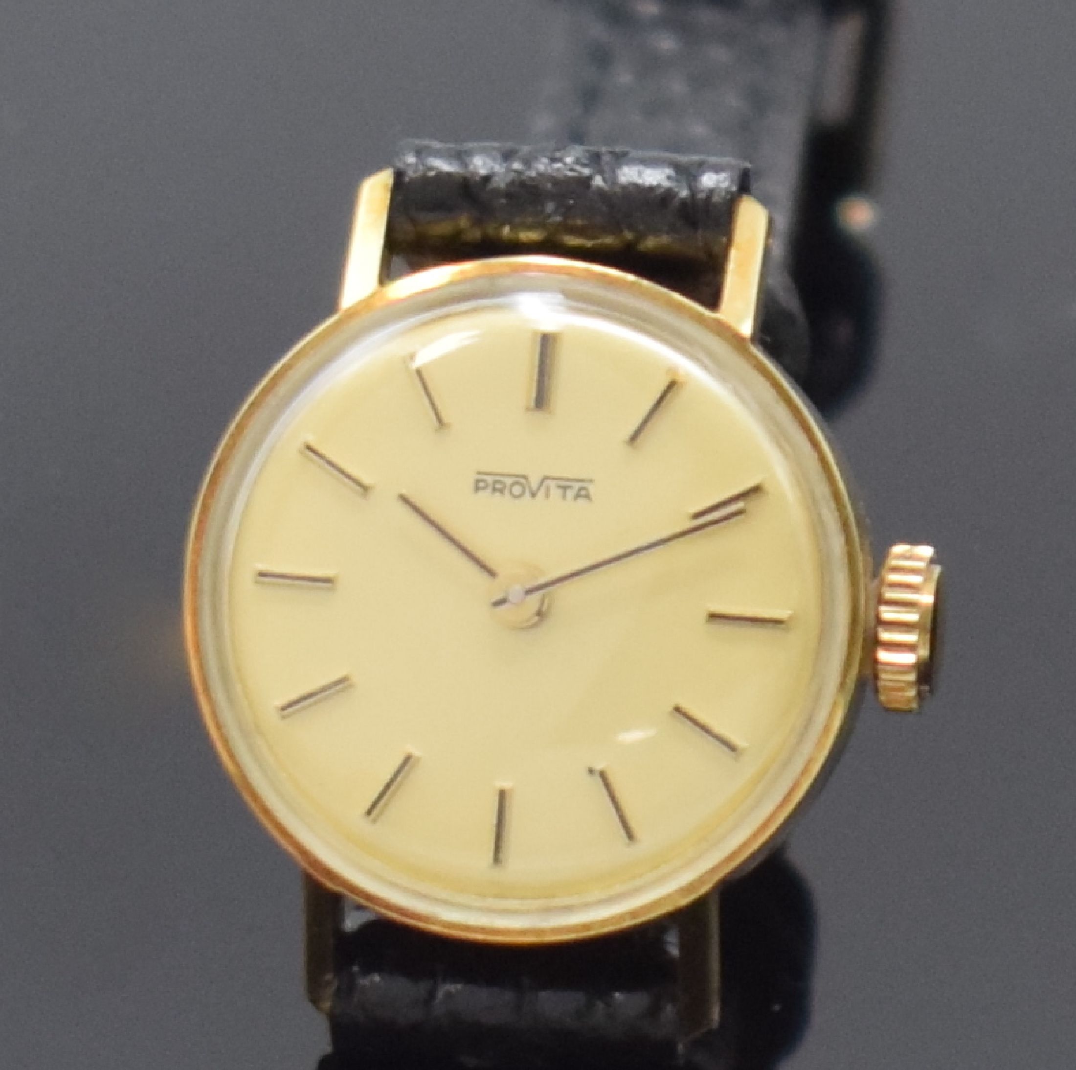 Detail b: TISSOT und PROVITA 2 Armbanduhren in GG 585/000, Schweiz um 1960/1970, Automatik/Handaufzug, beide in GG 585/000, Böden aufgedr., 1) Tissot, ...