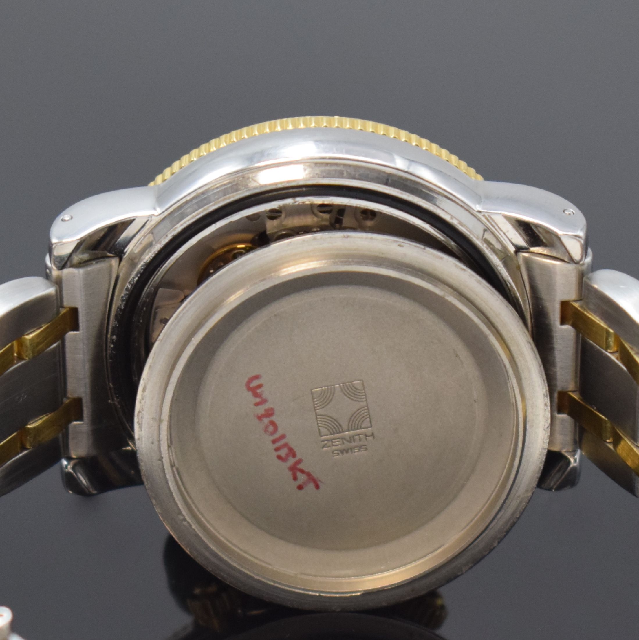 Detail g: ZENITH Armbandchronograph El Primero Rainbow Referenz 53-0370-400, Schweiz um 1995, Automatik, Edelstahl/Gold komb. inkl. orig. Gliederband m. dopp. ...