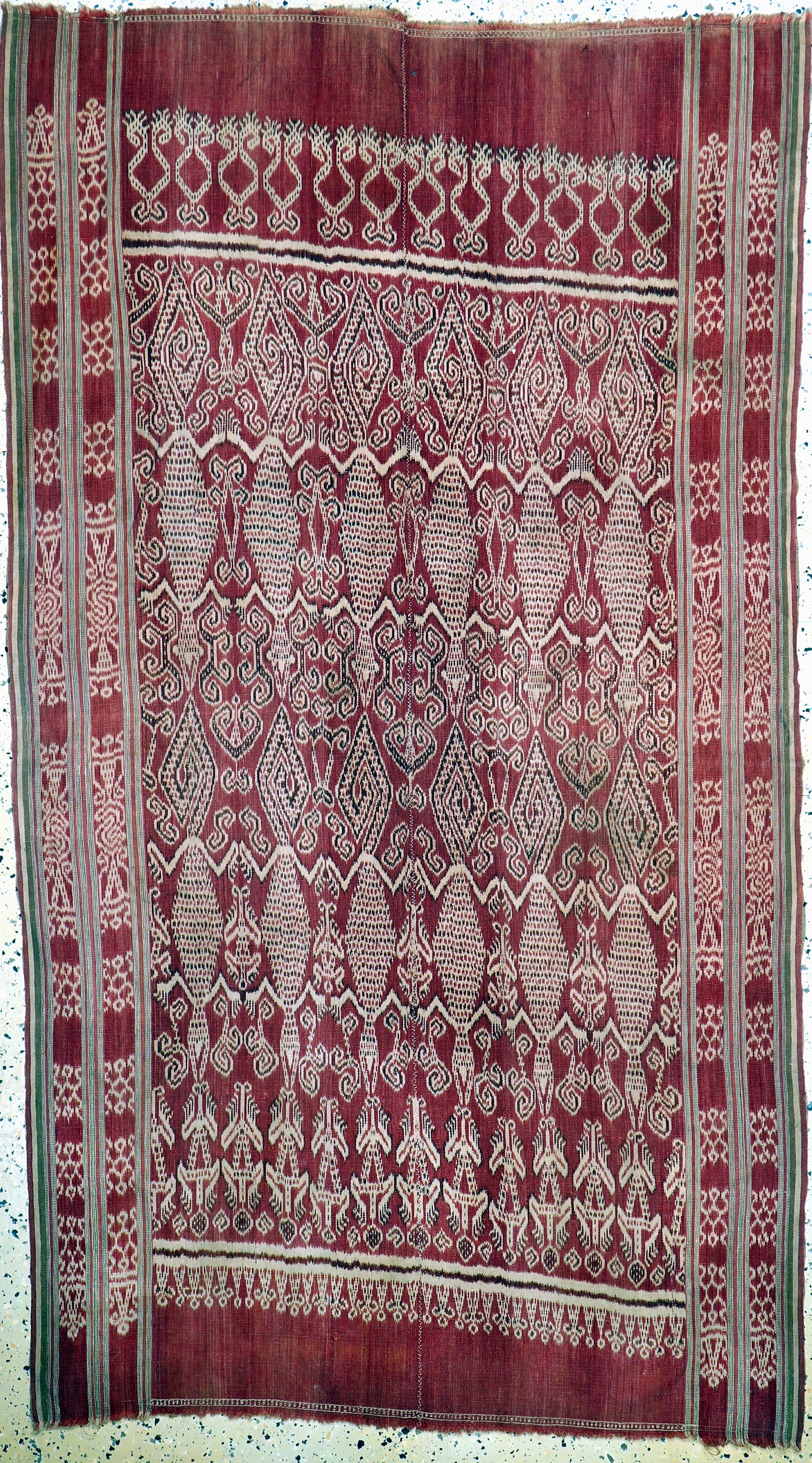 Ikat alt, Indonesien, um 1960, Baumwolle, ca. 210 x 120 cm, Reinigungsbedürftig, EHZ: 2