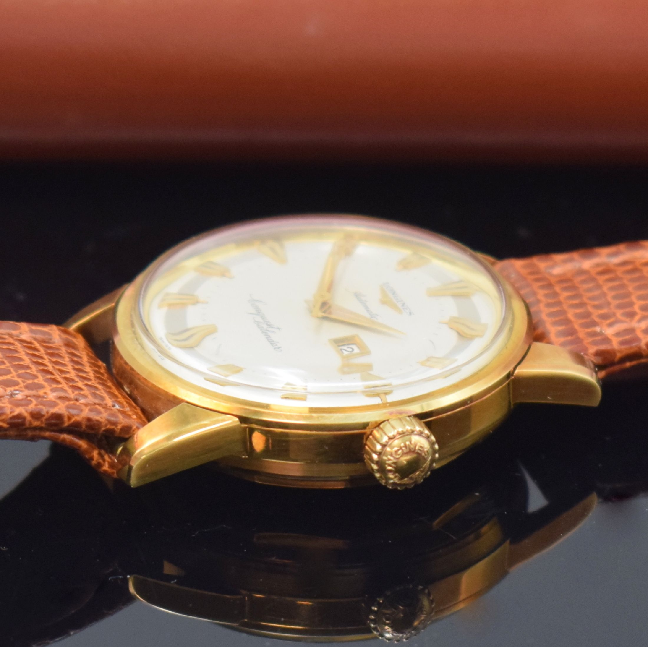 Detail d: LONGINES nahezu neuwertige Herrenarmbanduhr Conquest Calendar in GG 750/000 Referenz 9005 23 mit original Etui und Papieren, Automatik, Schweiz um ...