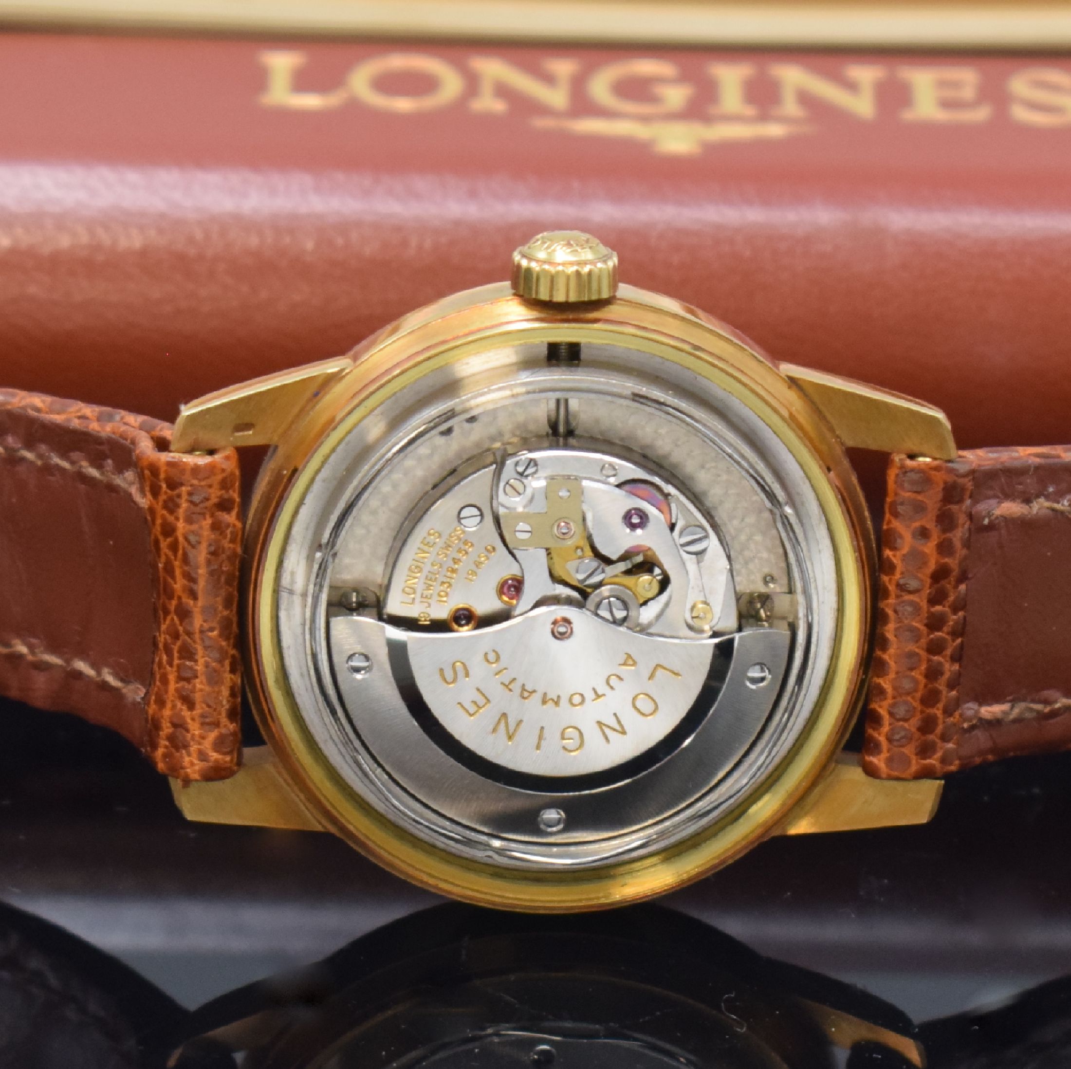 Detail g: LONGINES nahezu neuwertige Herrenarmbanduhr Conquest Calendar in GG 750/000 Referenz 9005 23 mit original Etui und Papieren, Automatik, Schweiz um ...