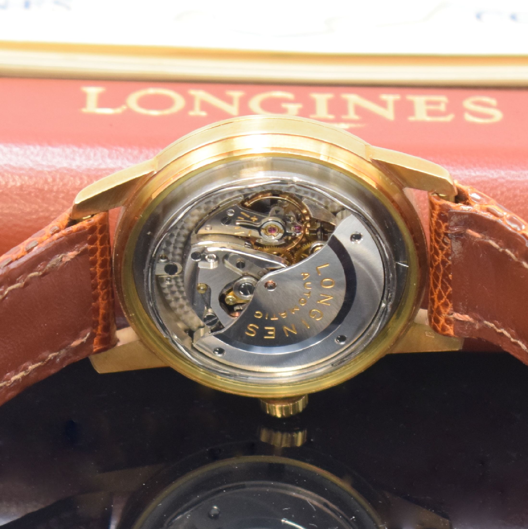 Detail h: LONGINES nahezu neuwertige Herrenarmbanduhr Conquest Calendar in GG 750/000 Referenz 9005 23 mit original Etui und Papieren, Automatik, Schweiz um ...