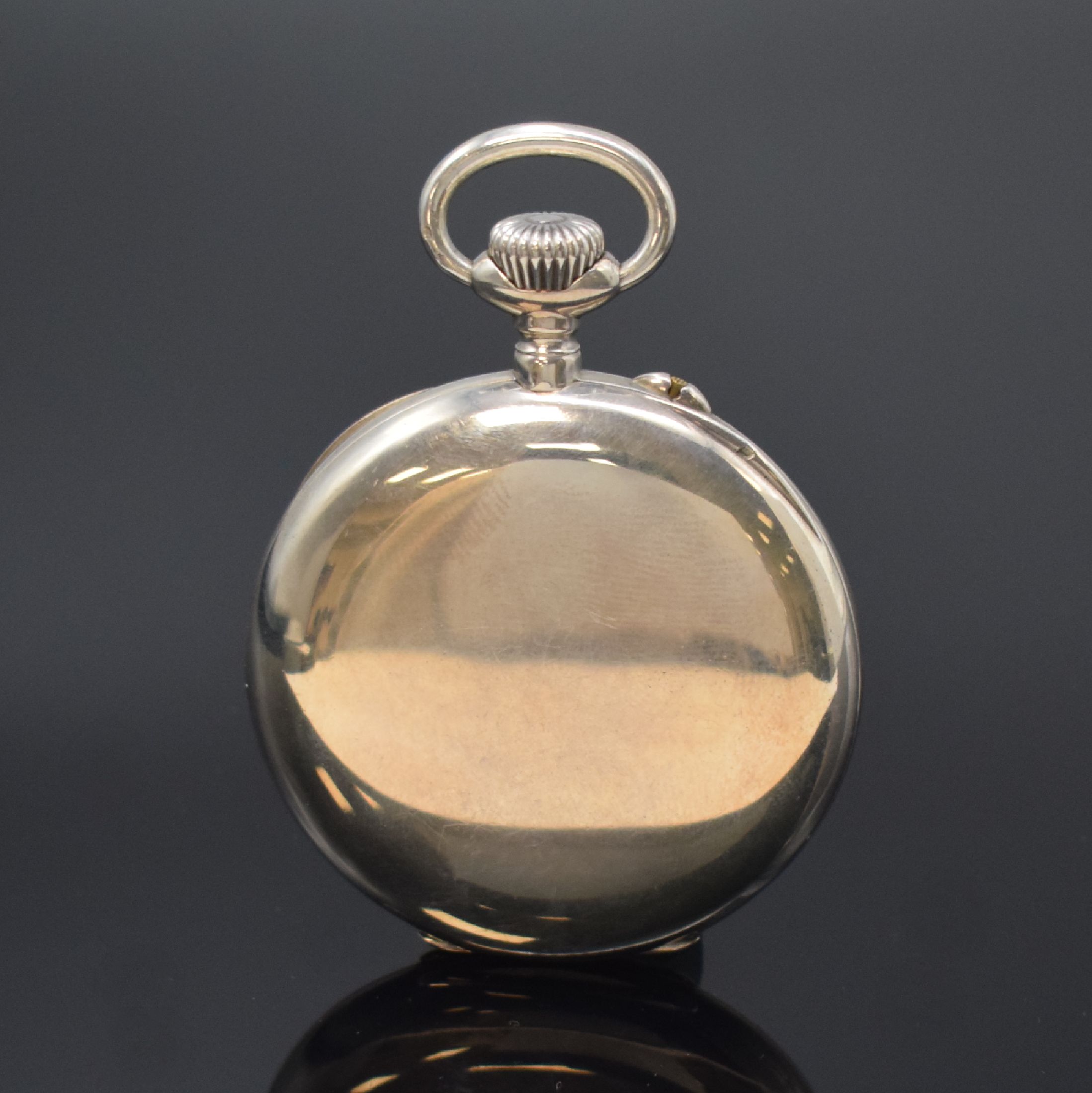 Detail a: J. ASSMANN Glashütte B-Uhr in 900er Silber, Deutschland um 1915, glattes Silbergehäuse, Cuvette sign. Anton Weikhard k.u.k. Hof- Uhrmacher Graz., ...