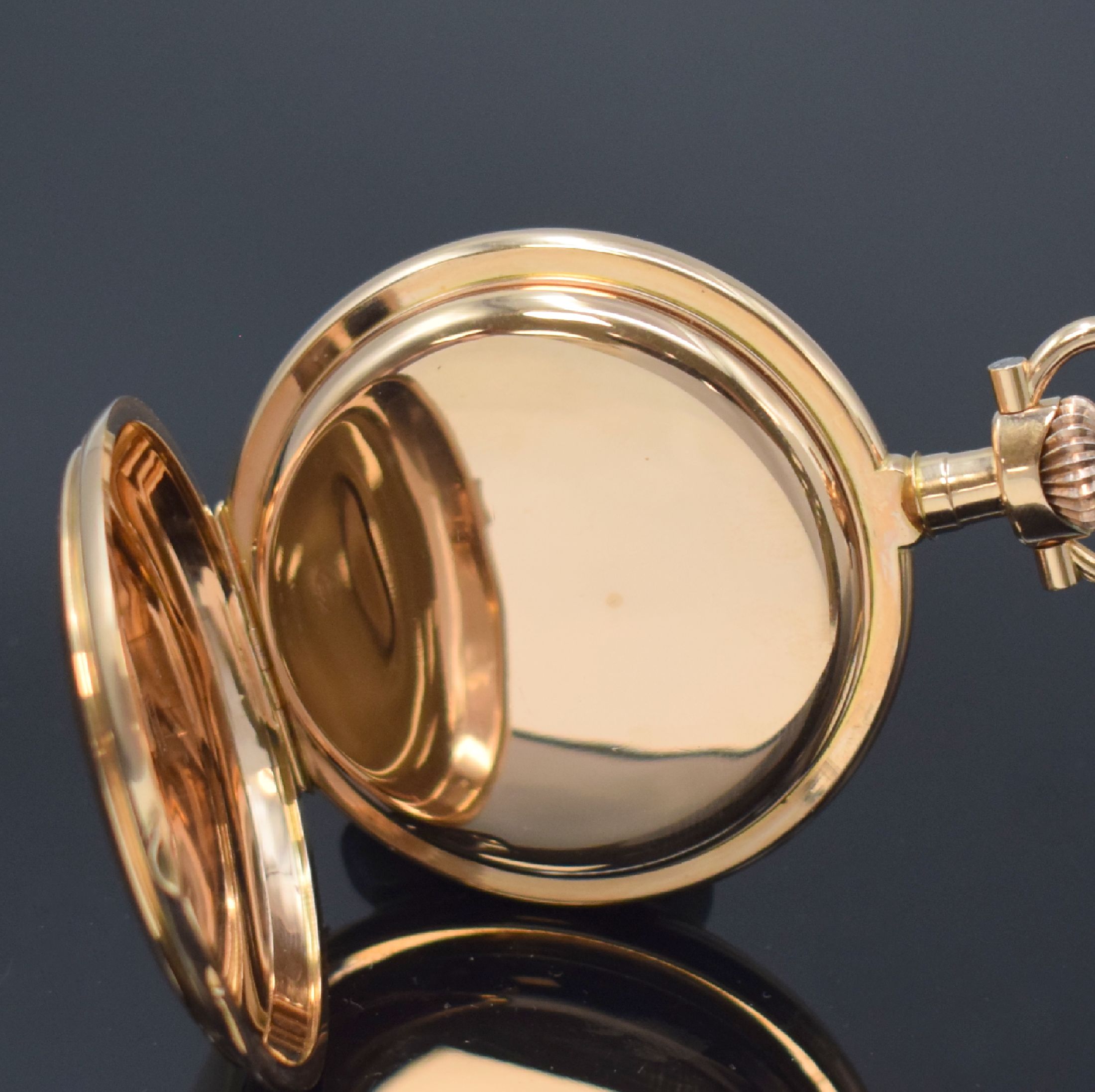 Detail f: A. LANGE & SÖHNE Ankerchronometerwerk in 1 a Qualität Nr. 14880 im neutralen RoseG 750/000 Savonette-Gehäuse, Deutschland um 1880, schweres ...