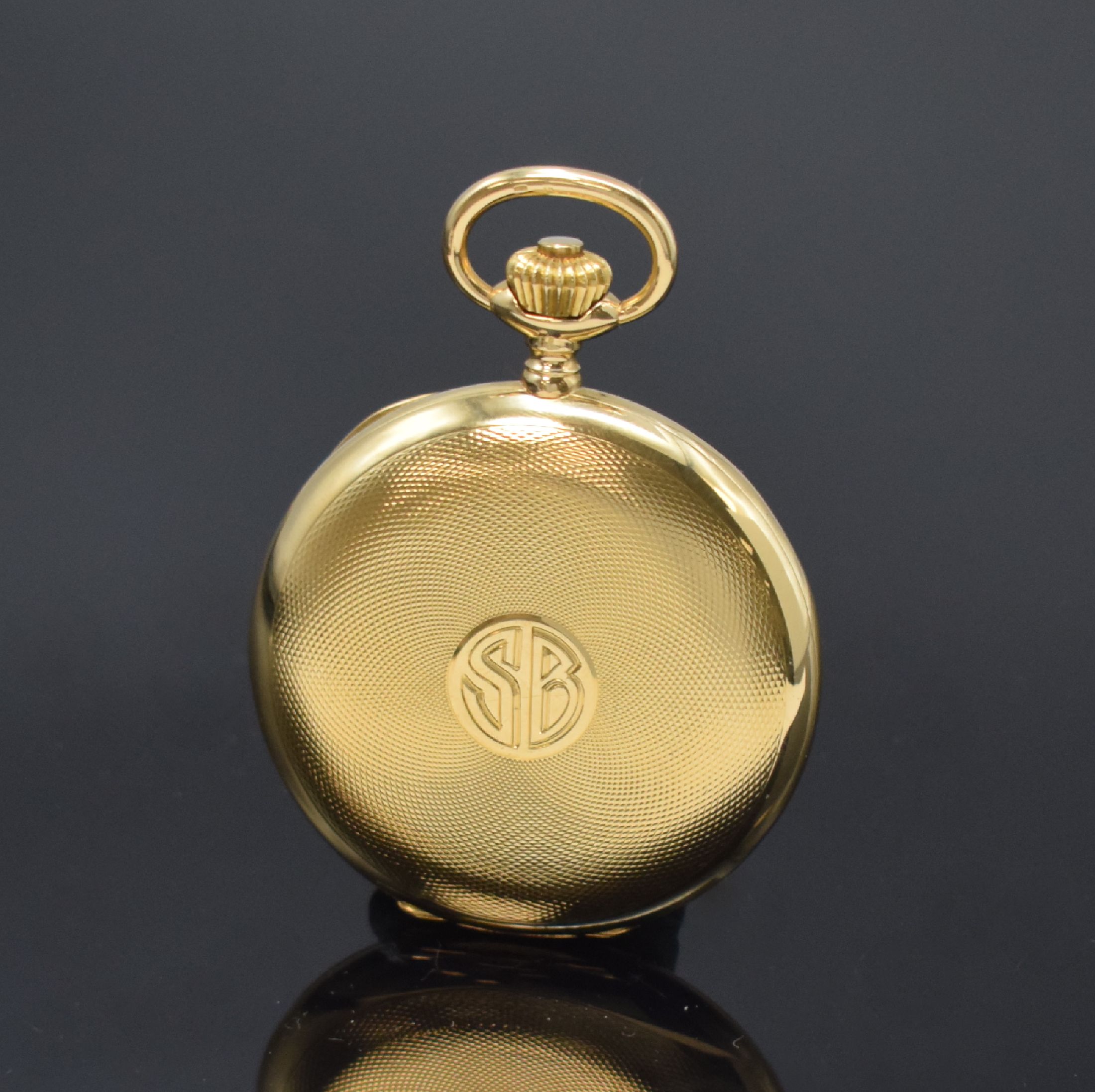 Detail b: IWC / FRANCISCO J. FRECCERO MONTEVIDEO Savonette Herrentaschenuhr in GG 750/000 Kaliber 66, Schweiz um 1920, guill. 3 Deckel Goldgeh., Sprungdeckel ...
