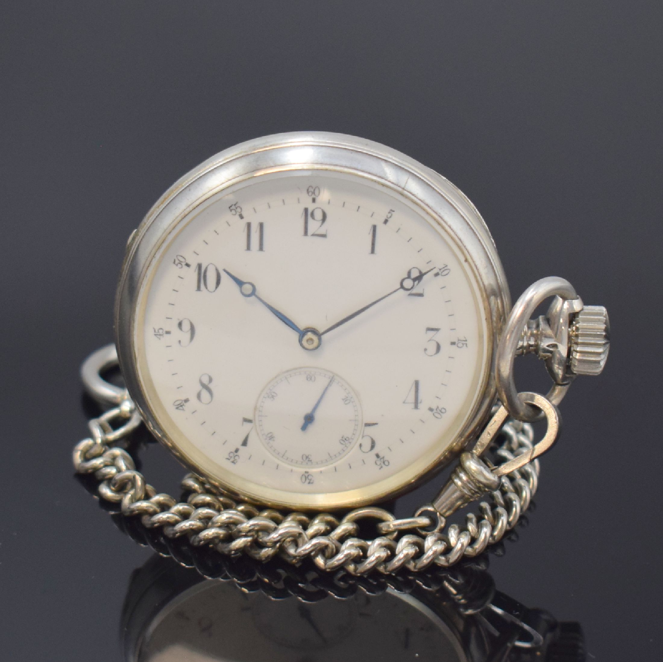 Frühes IWC Taschenuhrwerk Kaliber 53 alt, Schweiz um 1890, Werknr. 50868, glattes, neutr. 875er Silbergeh., mattverg. 2/3 Platinenw., verschr. ...