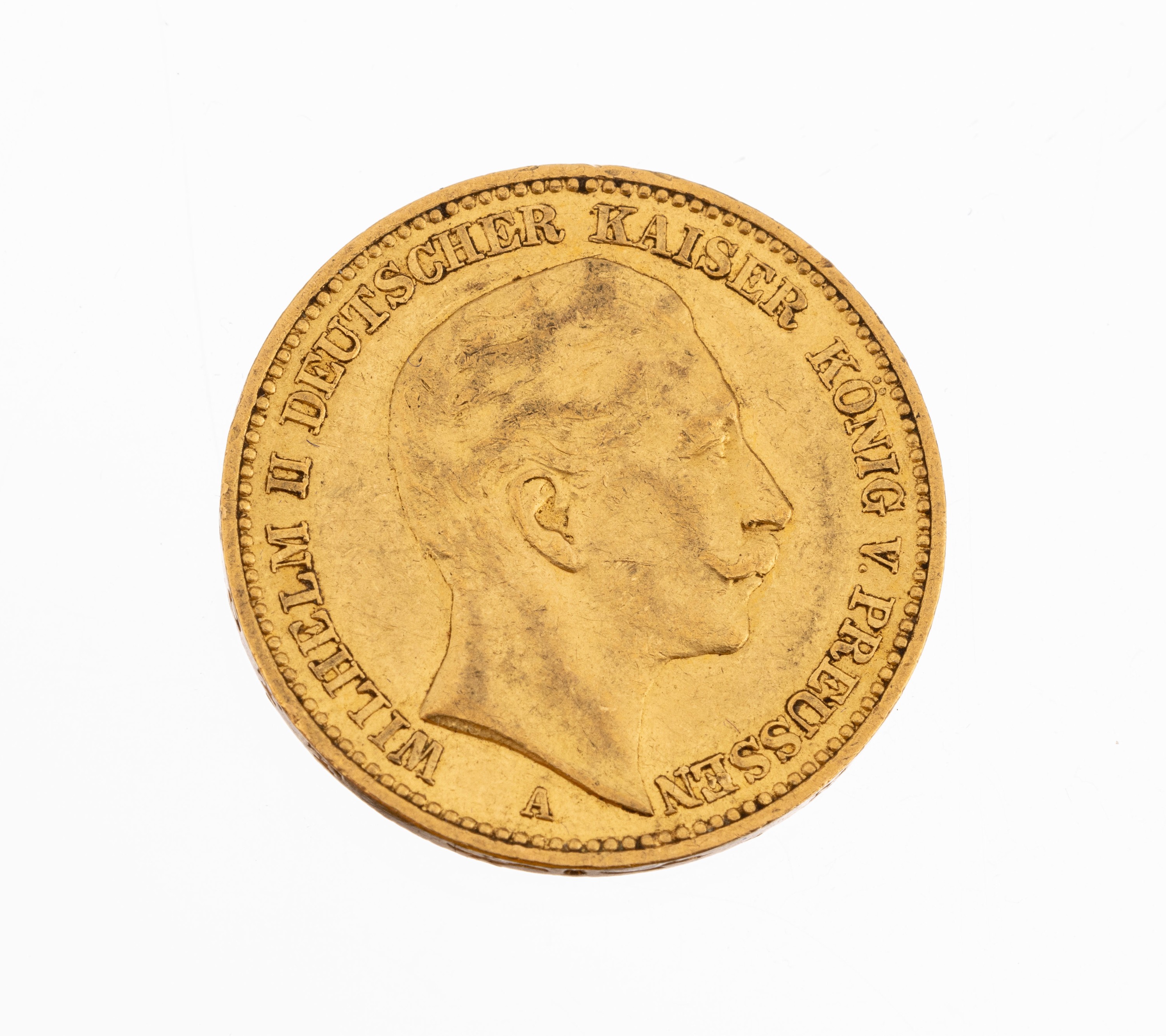 Goldmünze 20 Mark, Deutsches Reich 1896, Wilhelm II. Deutscher Kaiser König von Preussen