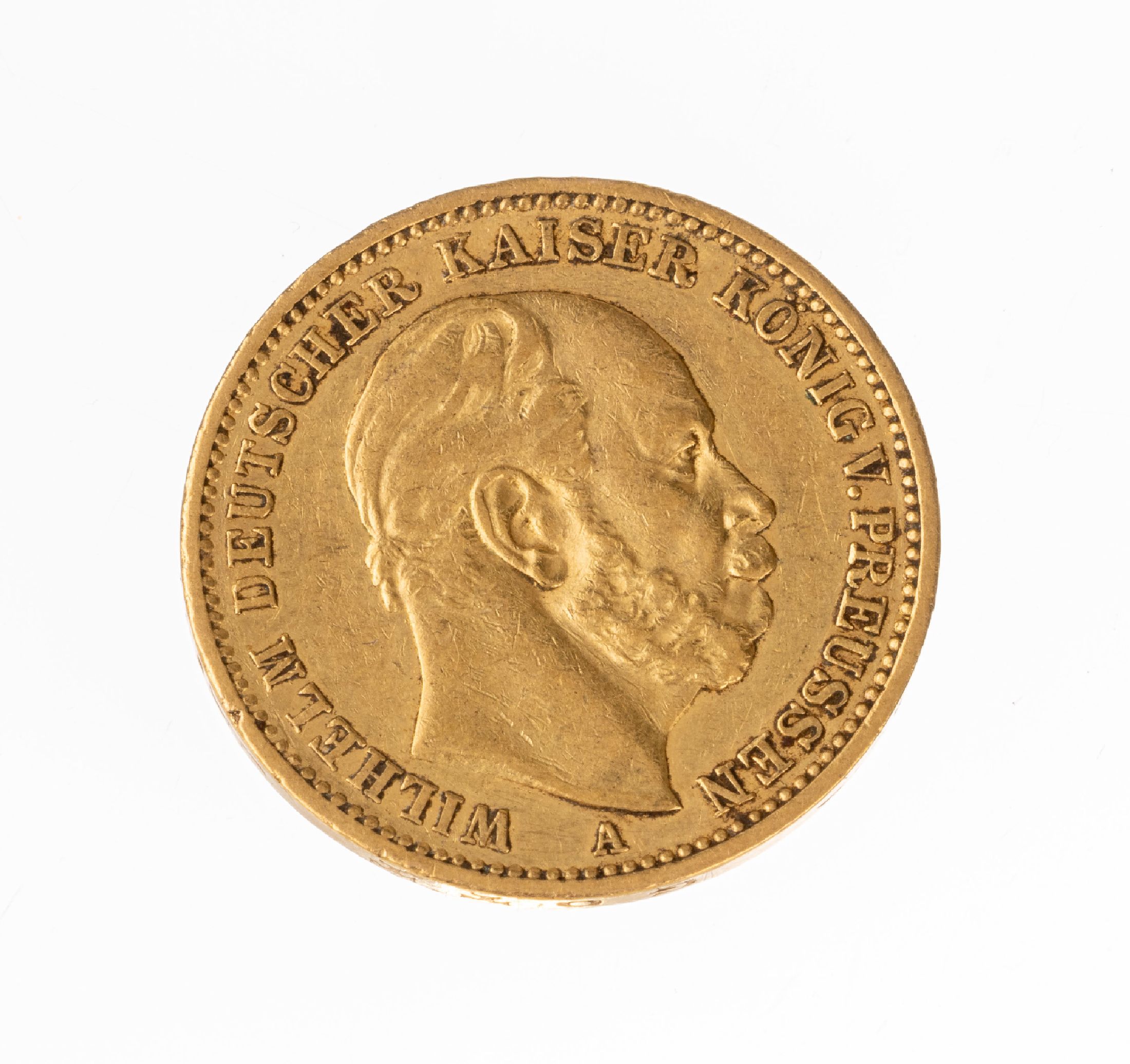Goldmünze 20 Mark, Deutsches Reich 1872, Wilhelm Deutscher Kaiser König von Preußen