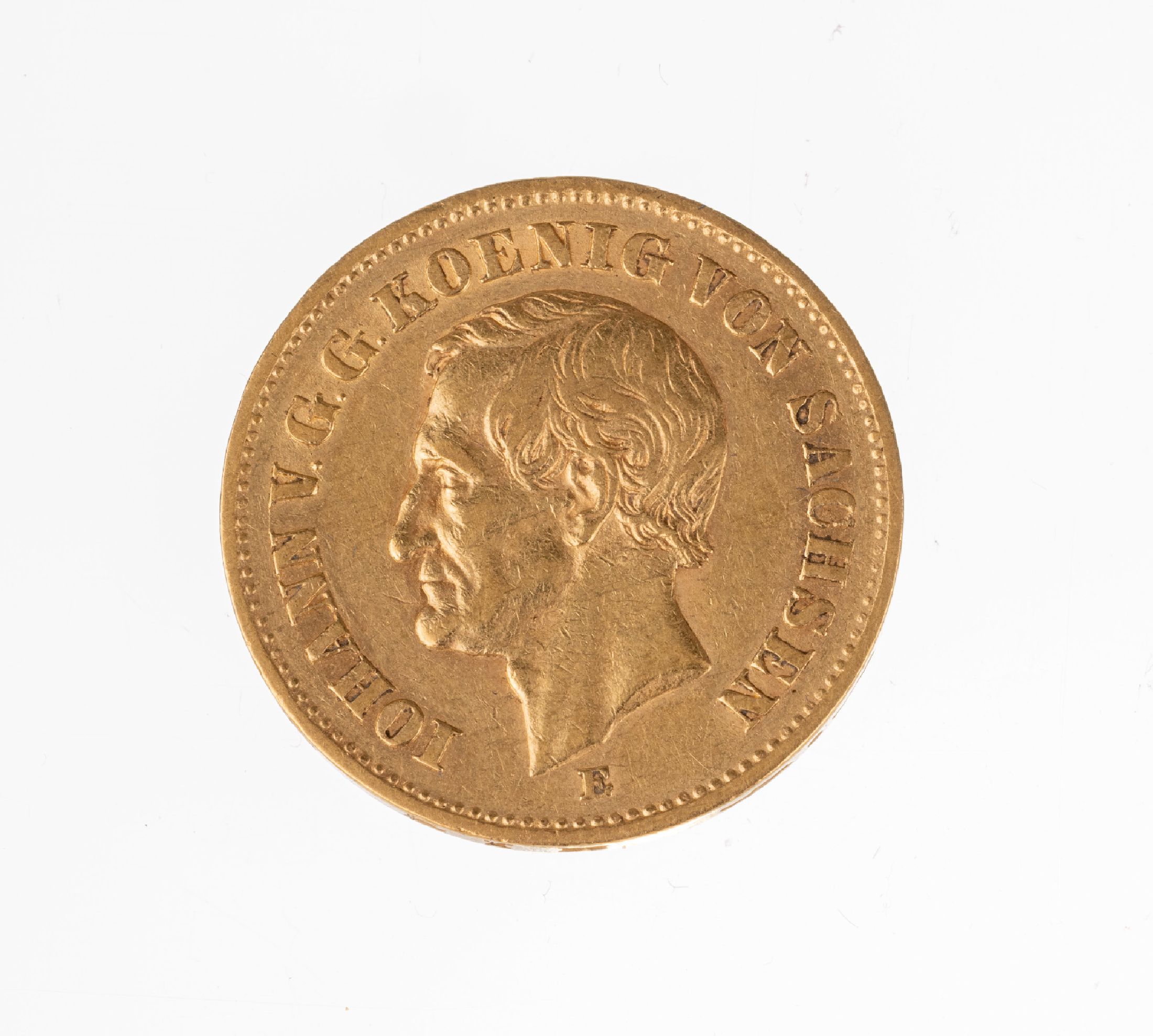 Goldmünze 20 Mark, Deutsches Reich 1873, Johann König von Sachsen