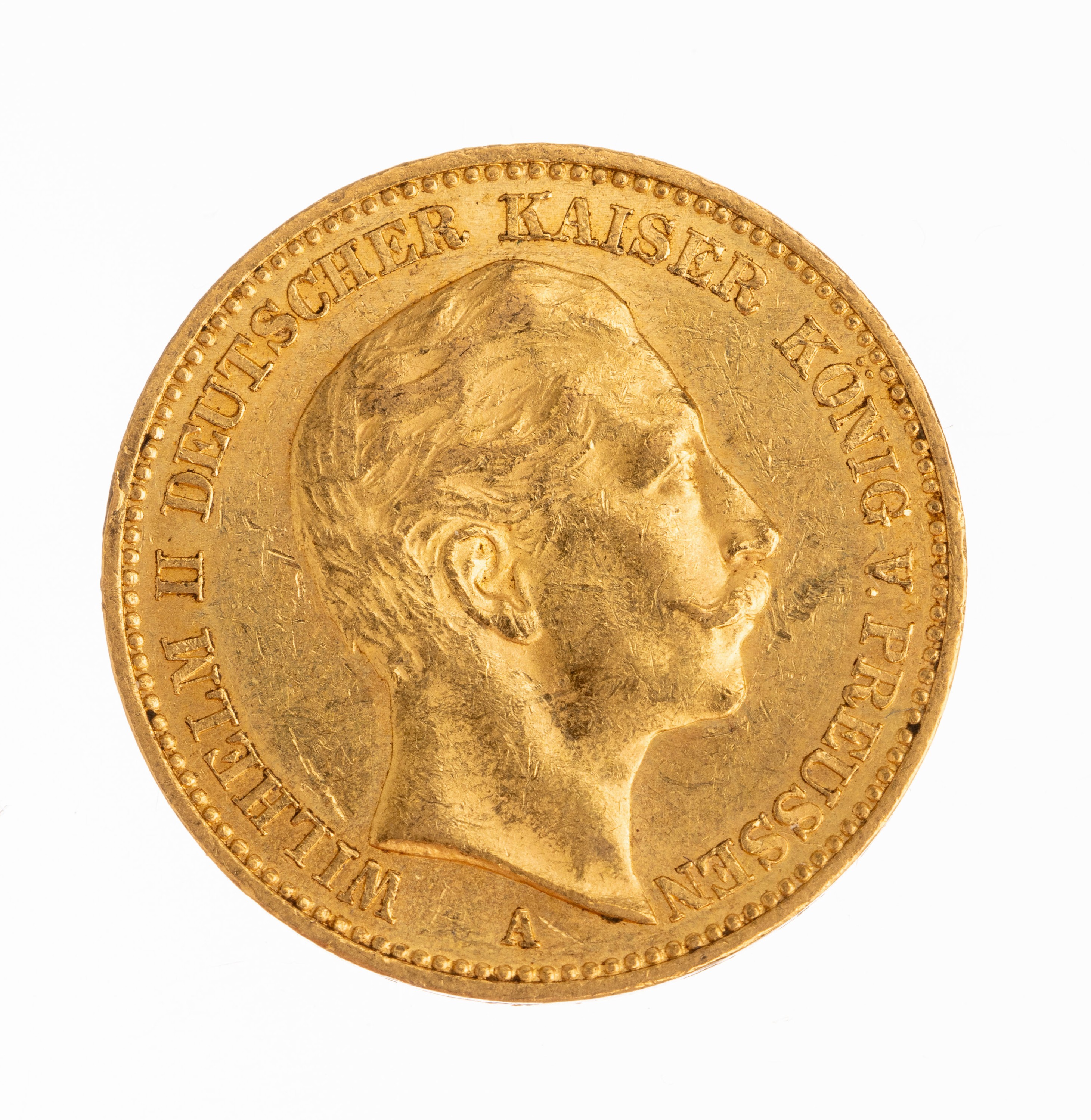 Goldmünze 20 Mark, Deutsches Reich 1904, Wilhelm II Deutscher Kaiser König von Preußen