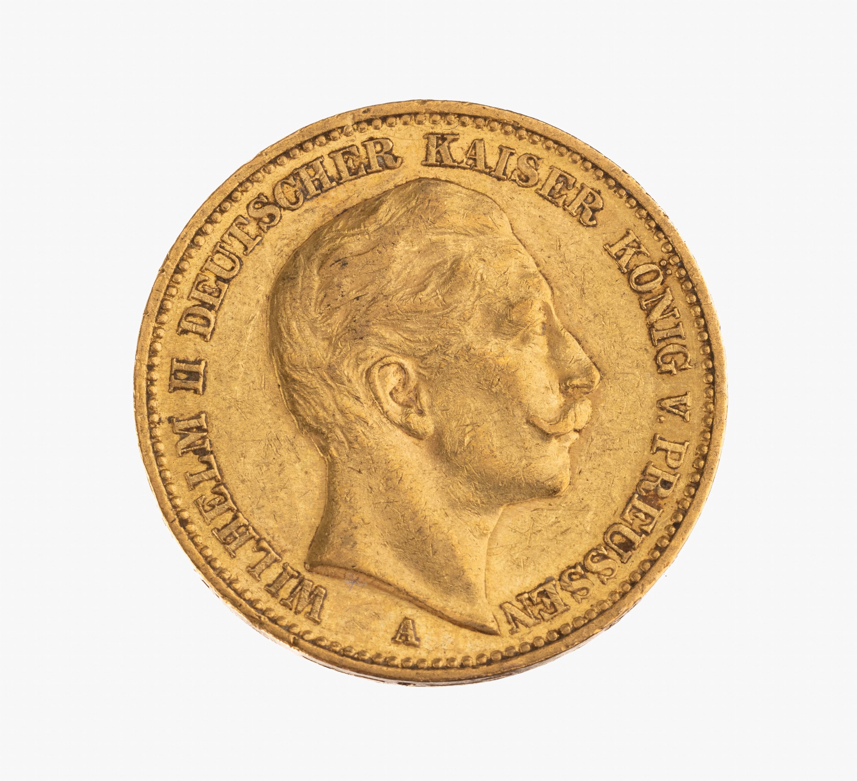 Goldmünze 20 Mark, Deutsches Reich 1905, Wilhelm II Deutscher Kaiser König von Preußen