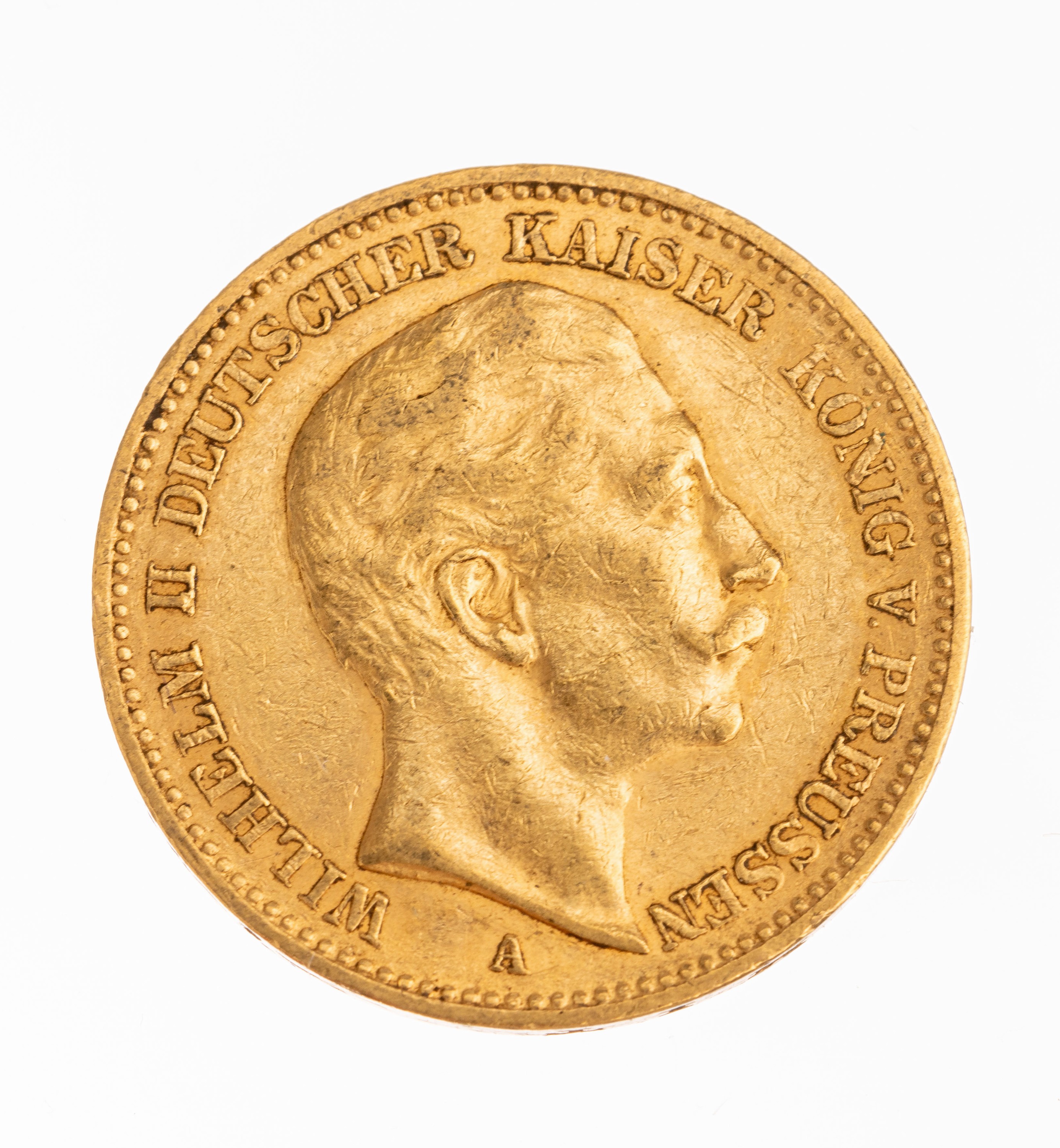 Goldmünze 20 Mark, Deutsches Reich 1898, Wilhelm II Deutscher Kaiser König von Preußen