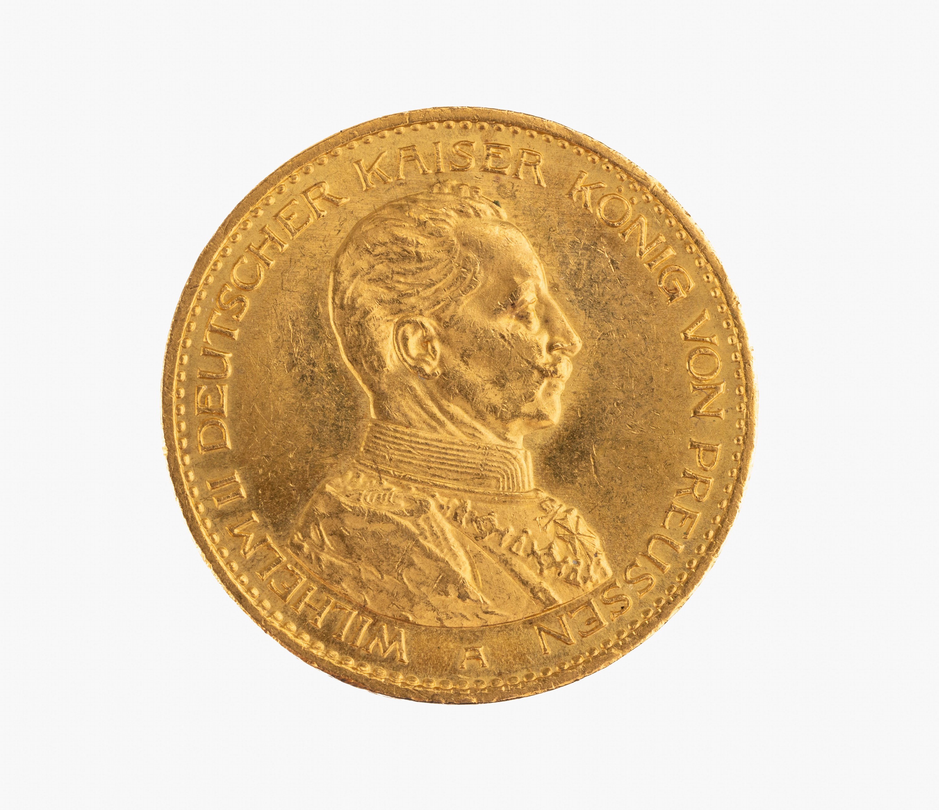Goldmünze 20 Mark, Deutsches Reich 1914, Wilhelm II Deutscher Kaiser König von Preußen