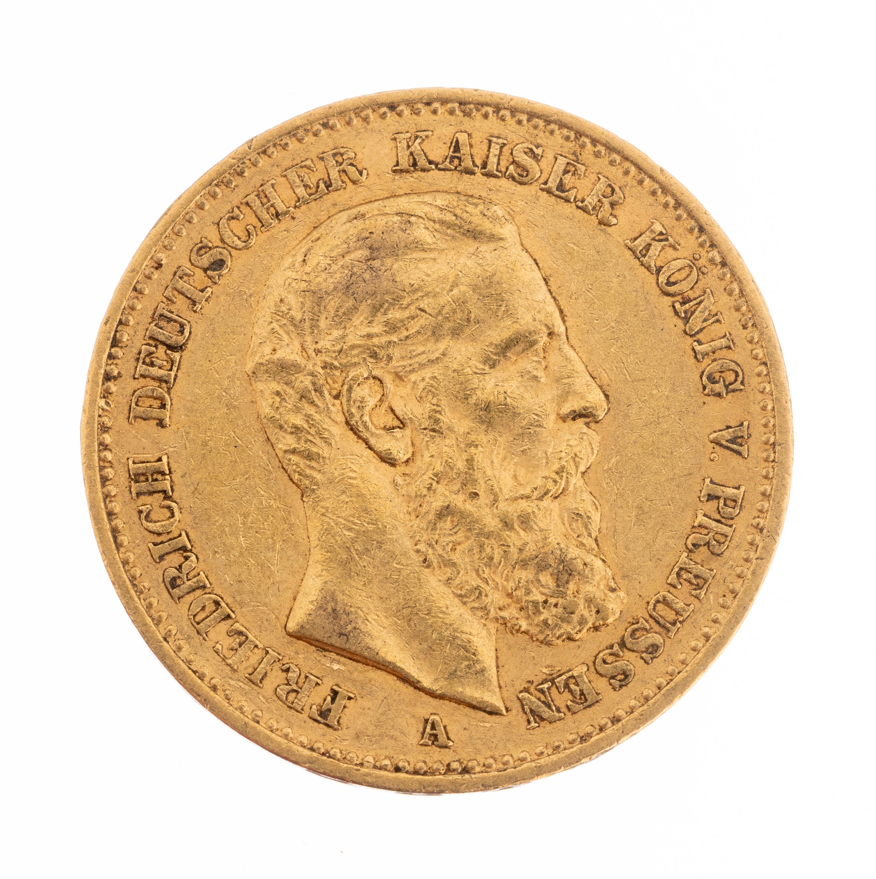 Goldmünze 20 Mark, Deutsches Reich 1888, Friedrich Deutscher Kaiser König von Preußen