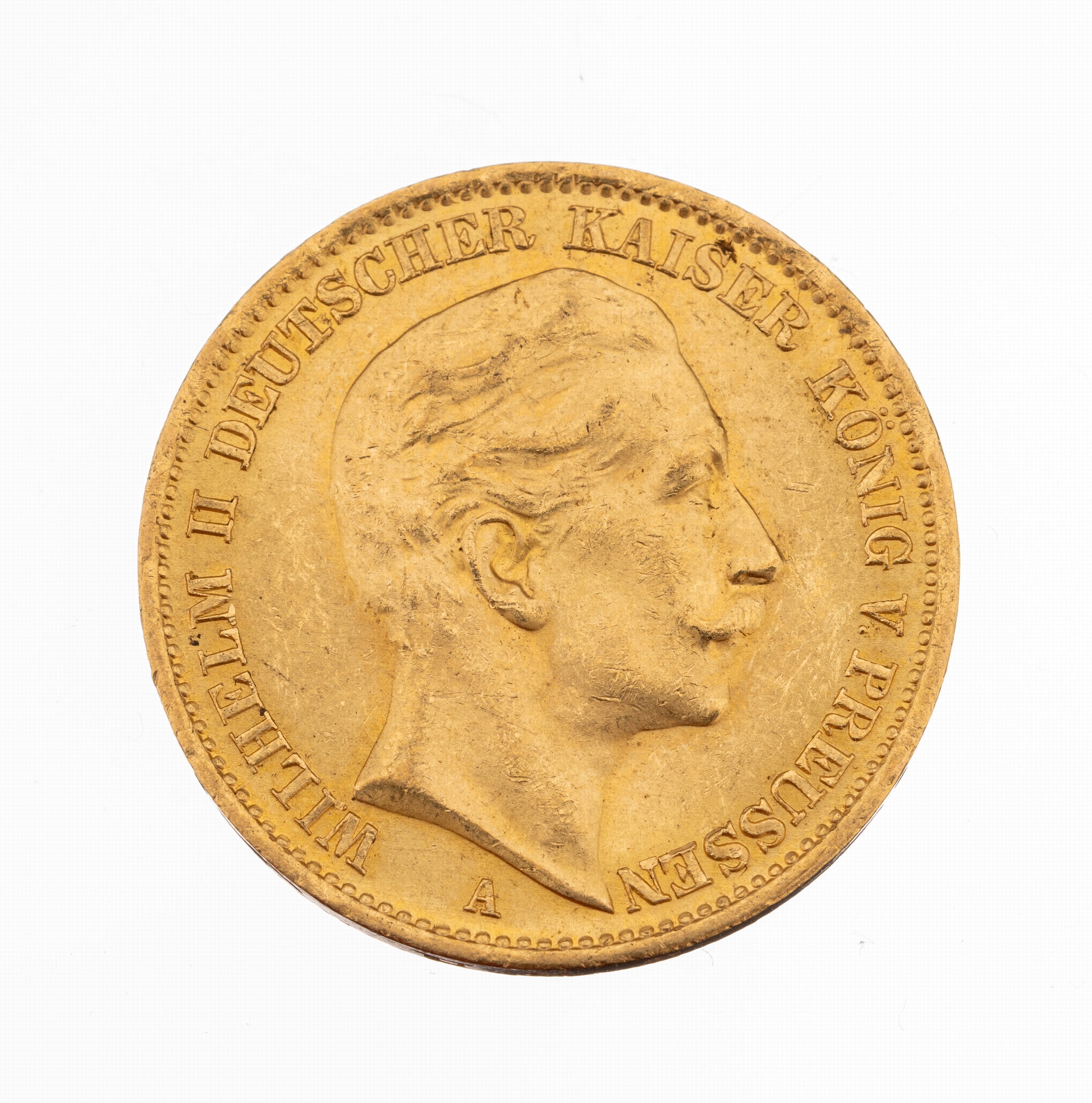 Goldmünze 20 Mark, Deutsches Reich 1913, Wilhelm II Deutscher Kaiser König von Preußen