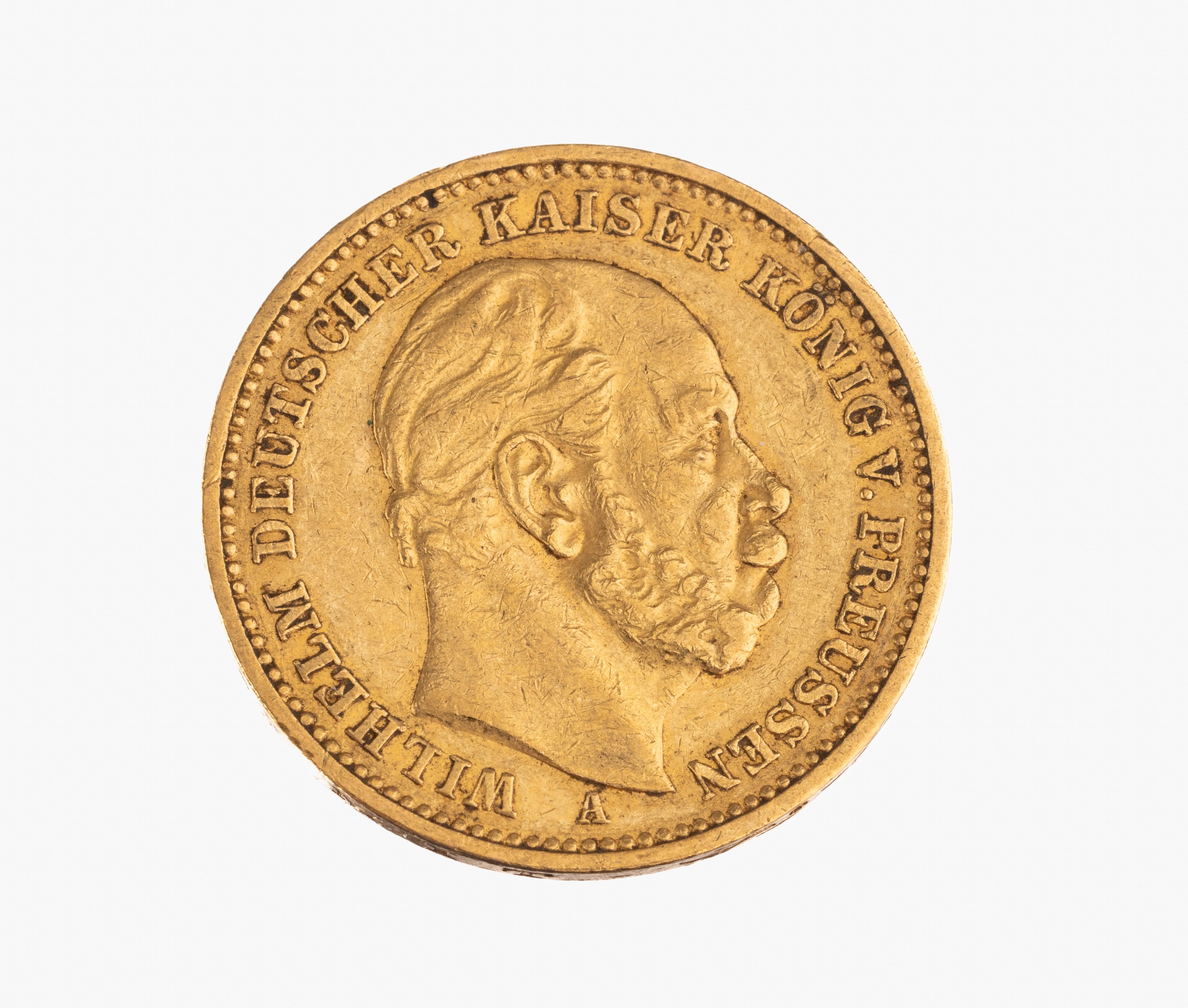 Goldmünze 20 Mark, Deutsches Reich 1883, Wilhelm Deutscher Kaiser König von Preußen