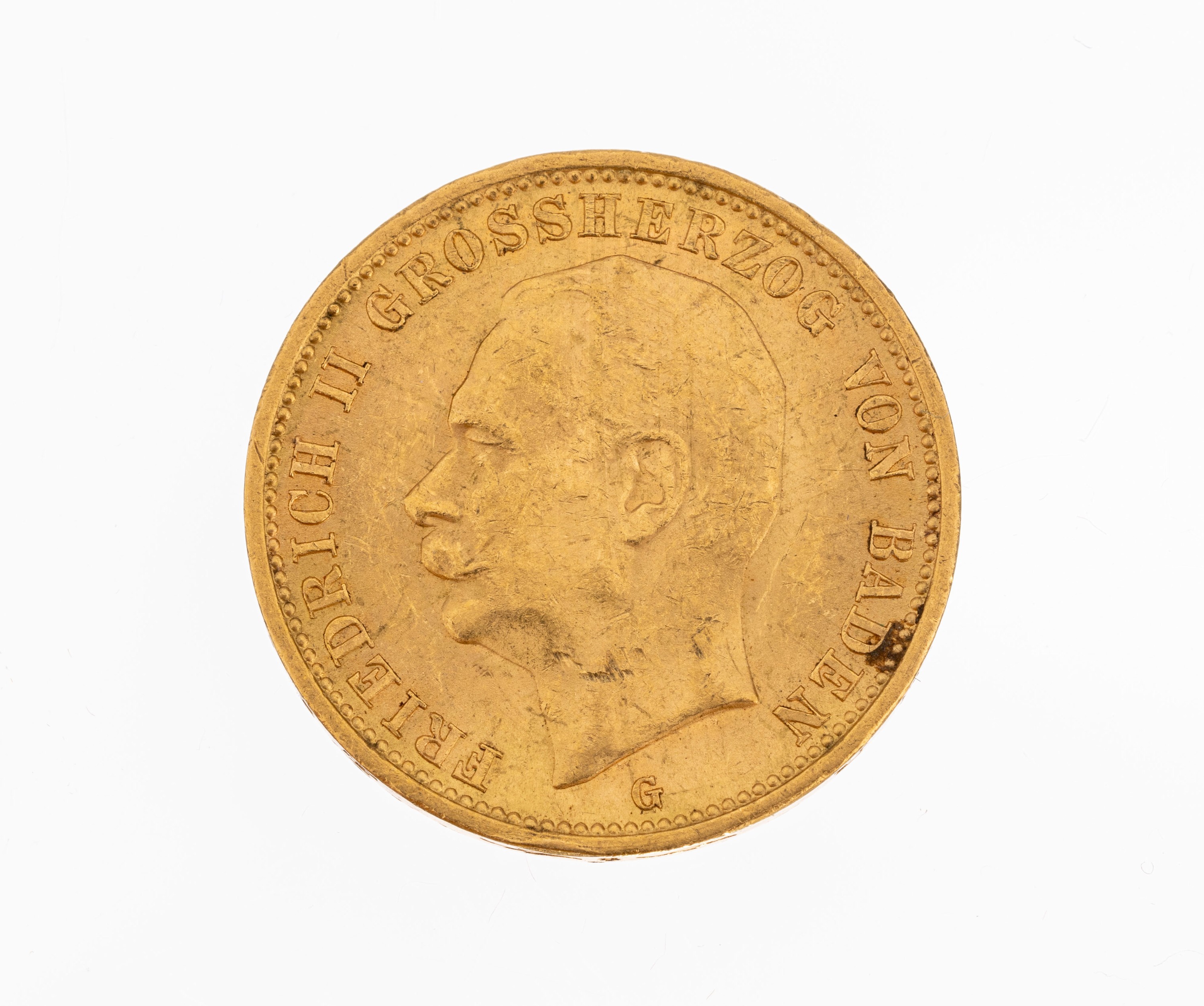 20 Mark Goldmünze, Deutsches Reich 1912, Friedrich II Grossherzog von Baden