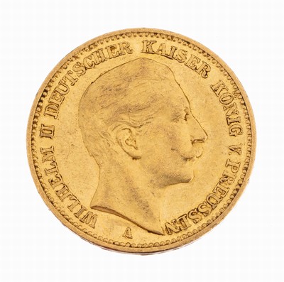 Image Gold coin 20 Mark, German Reich 1902 , Wilhelm II German emperor king of Prussia