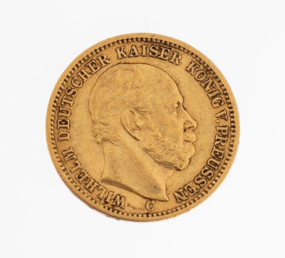 Image Goldmünze 20 Mark, Deutsches Reich 1872, Wilhelm Deutscher Kaiser König von ...