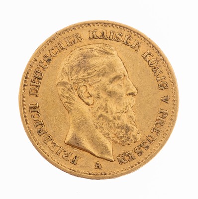 Image Goldmünze 20 Mark, Deutsches Reich 1888, Friedrich Deutscher Kaiser König von ...