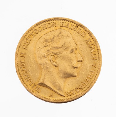 Image Goldmünze 20 Mark, Deutsches Reich 1913, Wilhelm II Deutscher Kaiser König ...