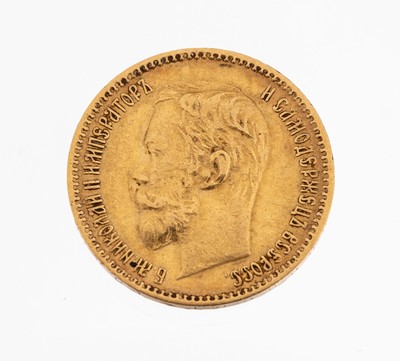 Image Gold coin 5 ruble , Russia 1900, tsar Nikolaus II.