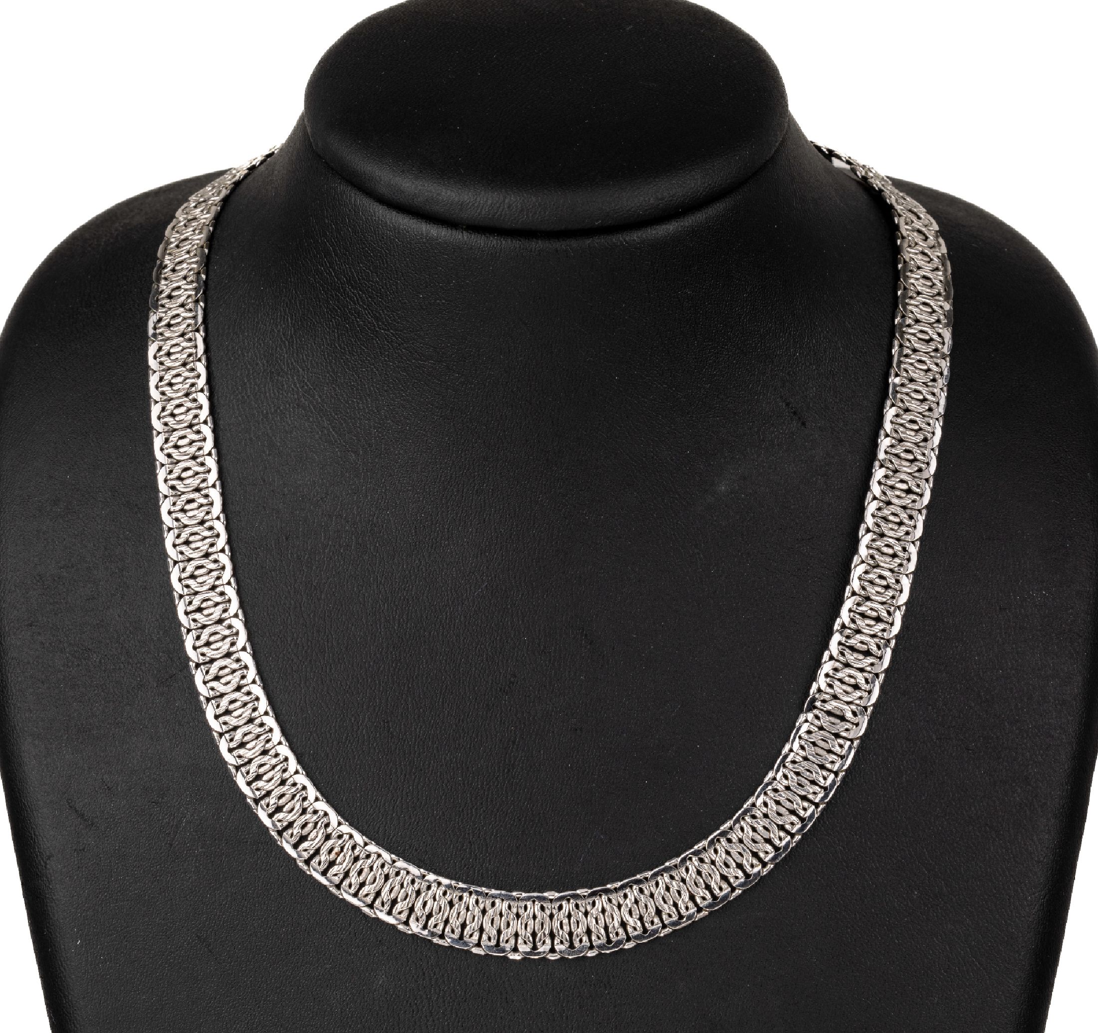 14 kt Gold Collier, WG 585/000, L. ca. 43.5cm, Kastenschloss mit Sicherheitsacht, ca. 39.0 g