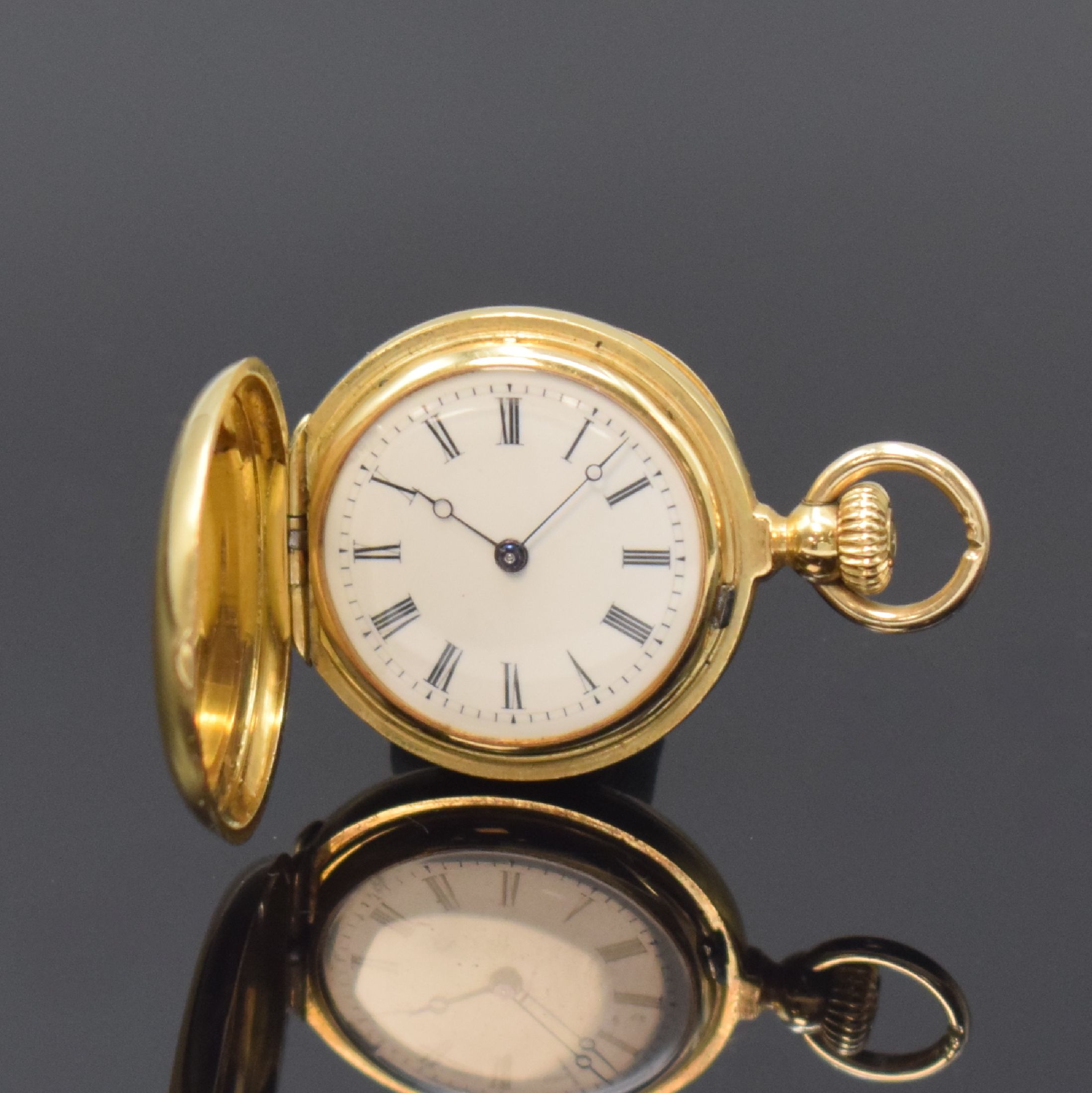 TIFFANY & CO seltene kleine Damensavonette in GG 750/000, Schweiz für den US Markt um 1870, glattes 3 Deckel-Goldgeh., Geh.- u. Werknummer 30461, ...