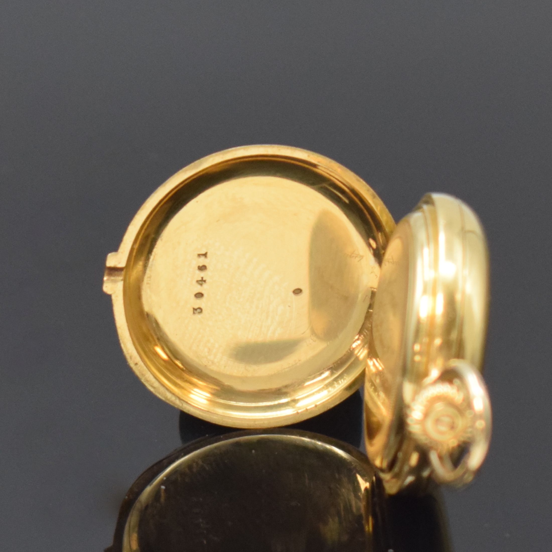 Detail c: TIFFANY & CO seltene kleine Damensavonette in GG 750/000, Schweiz für den US Markt um 1870, glattes 3 Deckel-Goldgeh., Geh.- u. Werknummer 30461, ...