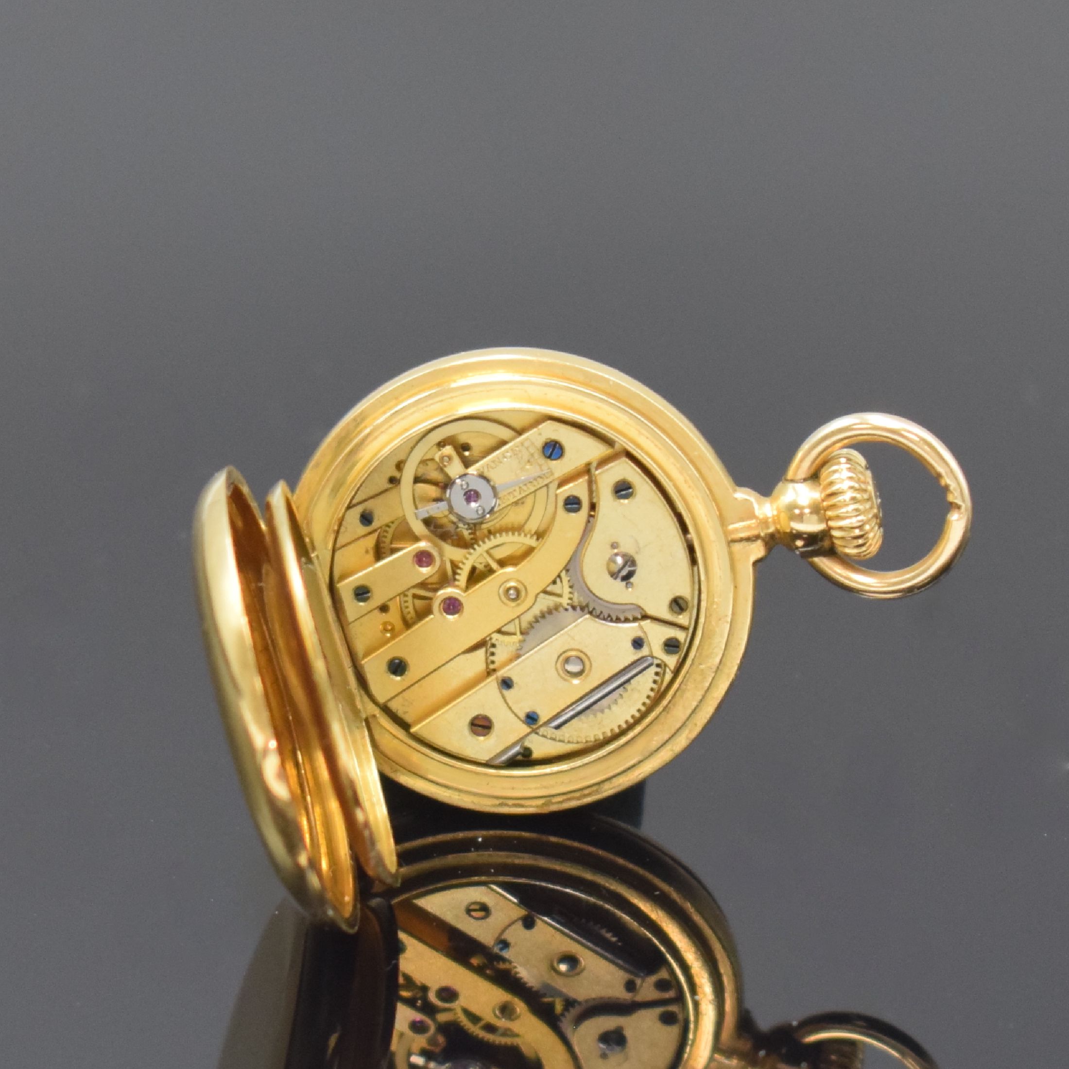 Detail f: TIFFANY & CO seltene kleine Damensavonette in GG 750/000, Schweiz für den US Markt um 1870, glattes 3 Deckel-Goldgeh., Geh.- u. Werknummer 30461, ...
