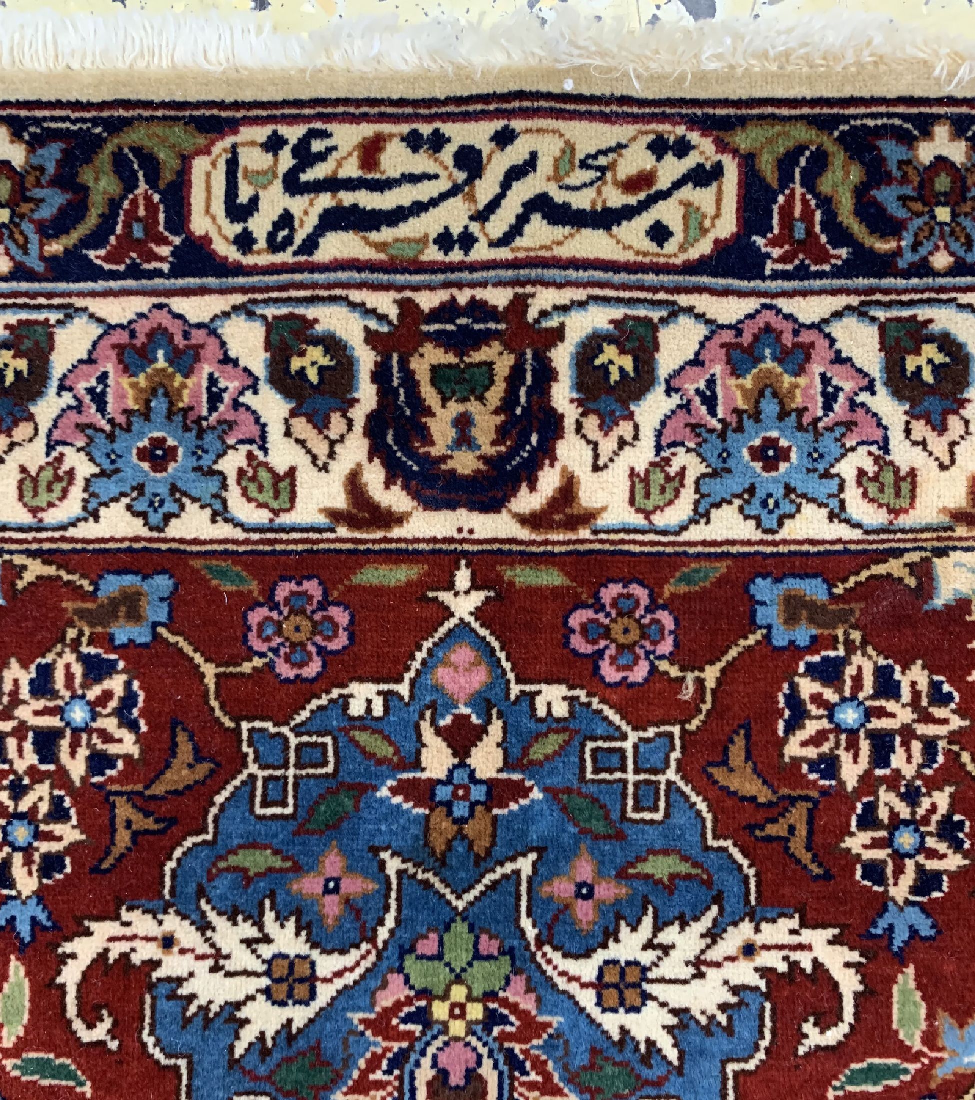 Detail e: Täbriz fein alt Persien, signiert(Gharabaghi), um 1960, Korkwolle auf Baumwolle, ca. 386 x 268 cm, ca. 650.000 Kn/qm, gereinigt, EHZ: 1-2