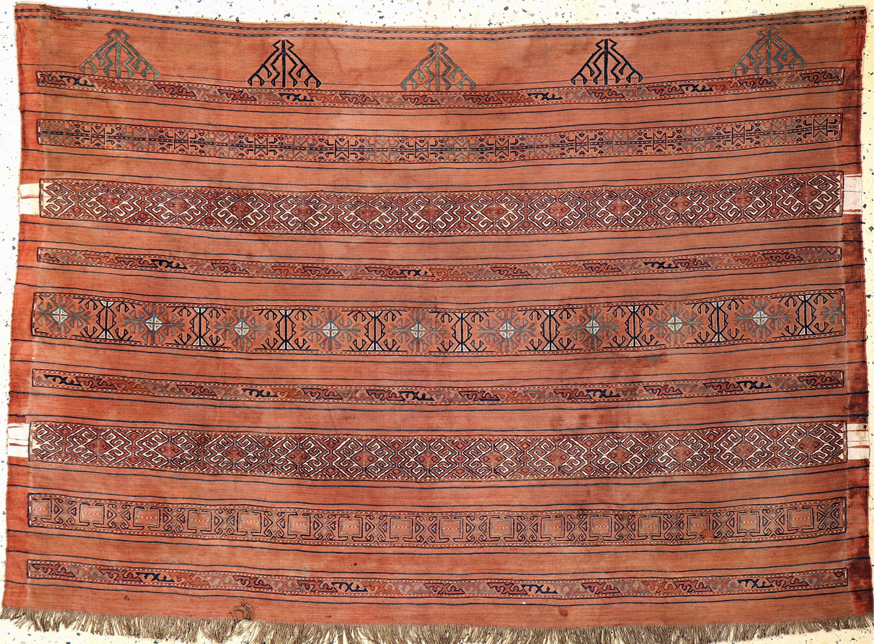 Antike Djowalfront, Turkmenistan, um 1900, Wolle auf Wolle, ca. 166 x 114 cm, EHZ: 3