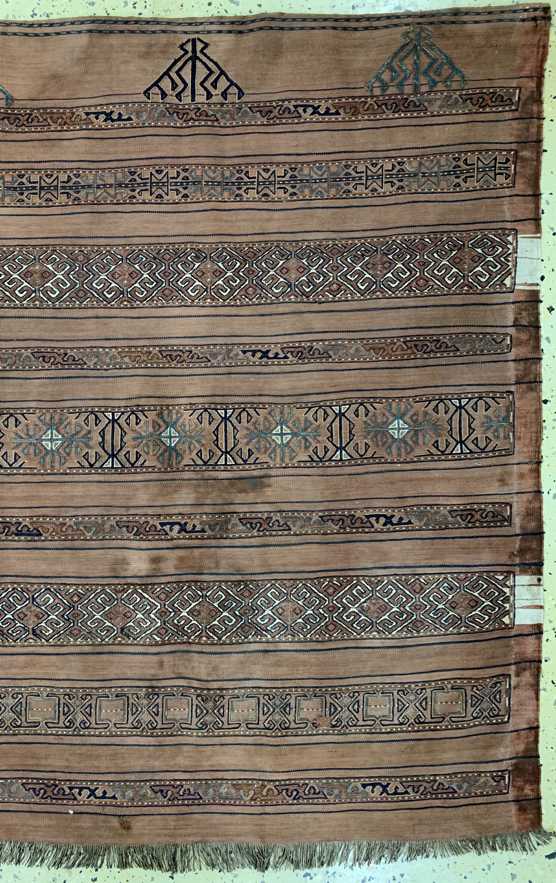 Detail a: Antike Djowalfront, Turkmenistan, um 1900, Wolle auf Wolle, ca. 166 x 114 cm, EHZ: 3