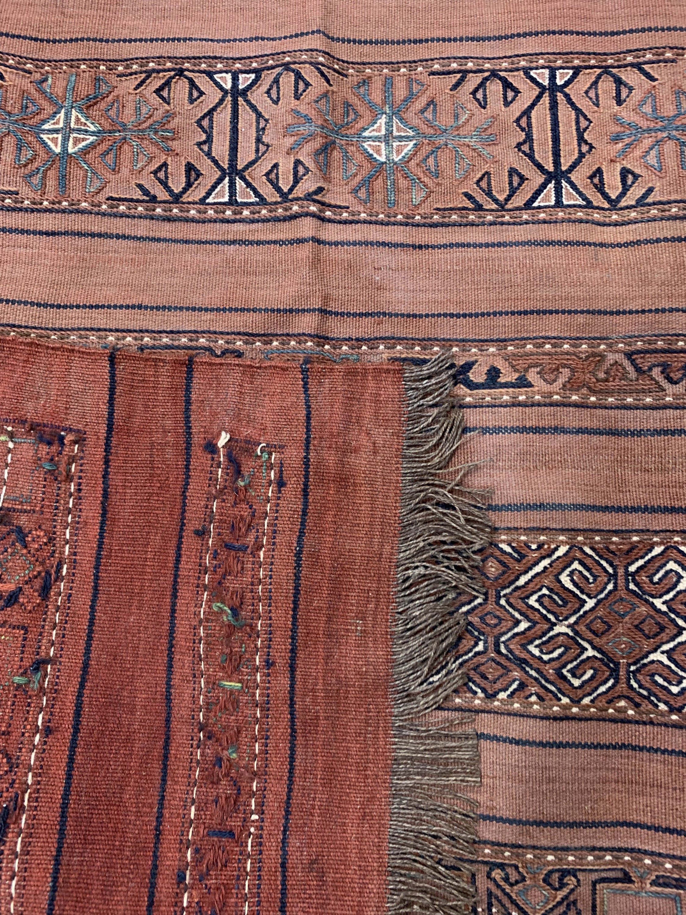 Detail d: Antike Djowalfront, Turkmenistan, um 1900, Wolle auf Wolle, ca. 166 x 114 cm, EHZ: 3