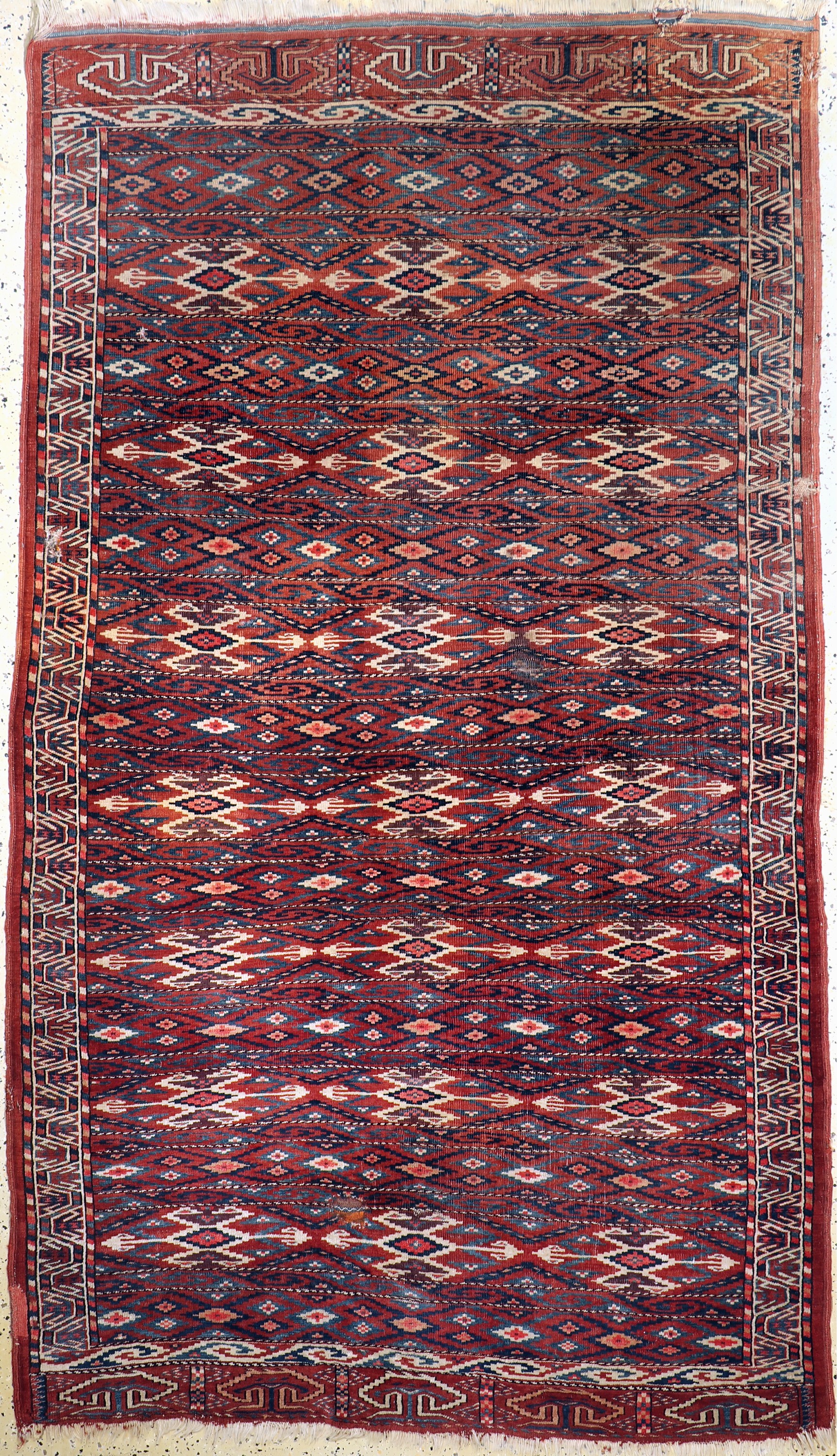Antiker Yomud, Turkmenistan, um 1900, Wolleauf Wolle, ca. 255 x 148 cm, EHZ: 4
