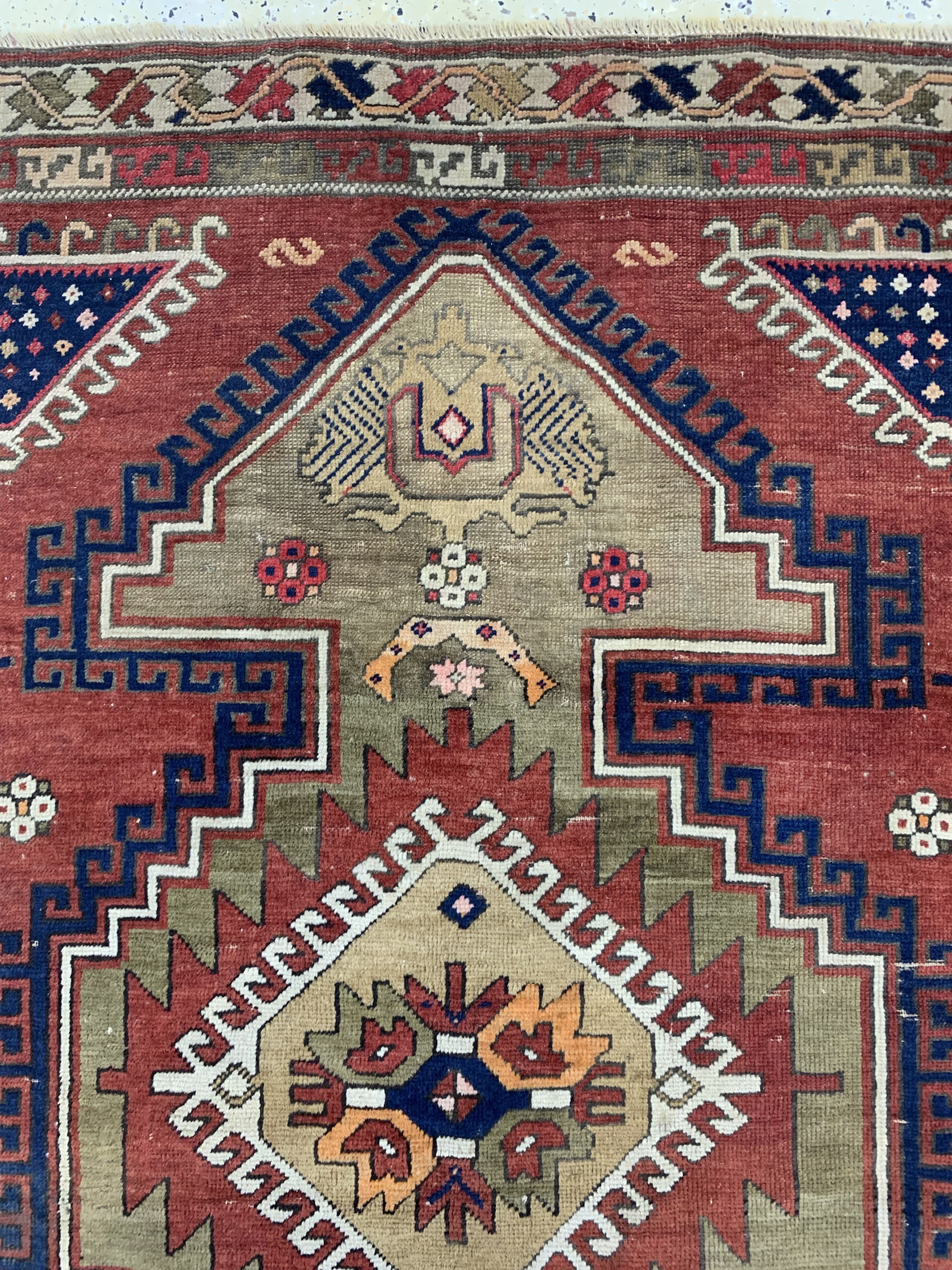 Detail c: Kazak antik, Kaukasus, um 1900, Wolle auf Wolle, ca. 210 x 143 cm, EHZ: 3