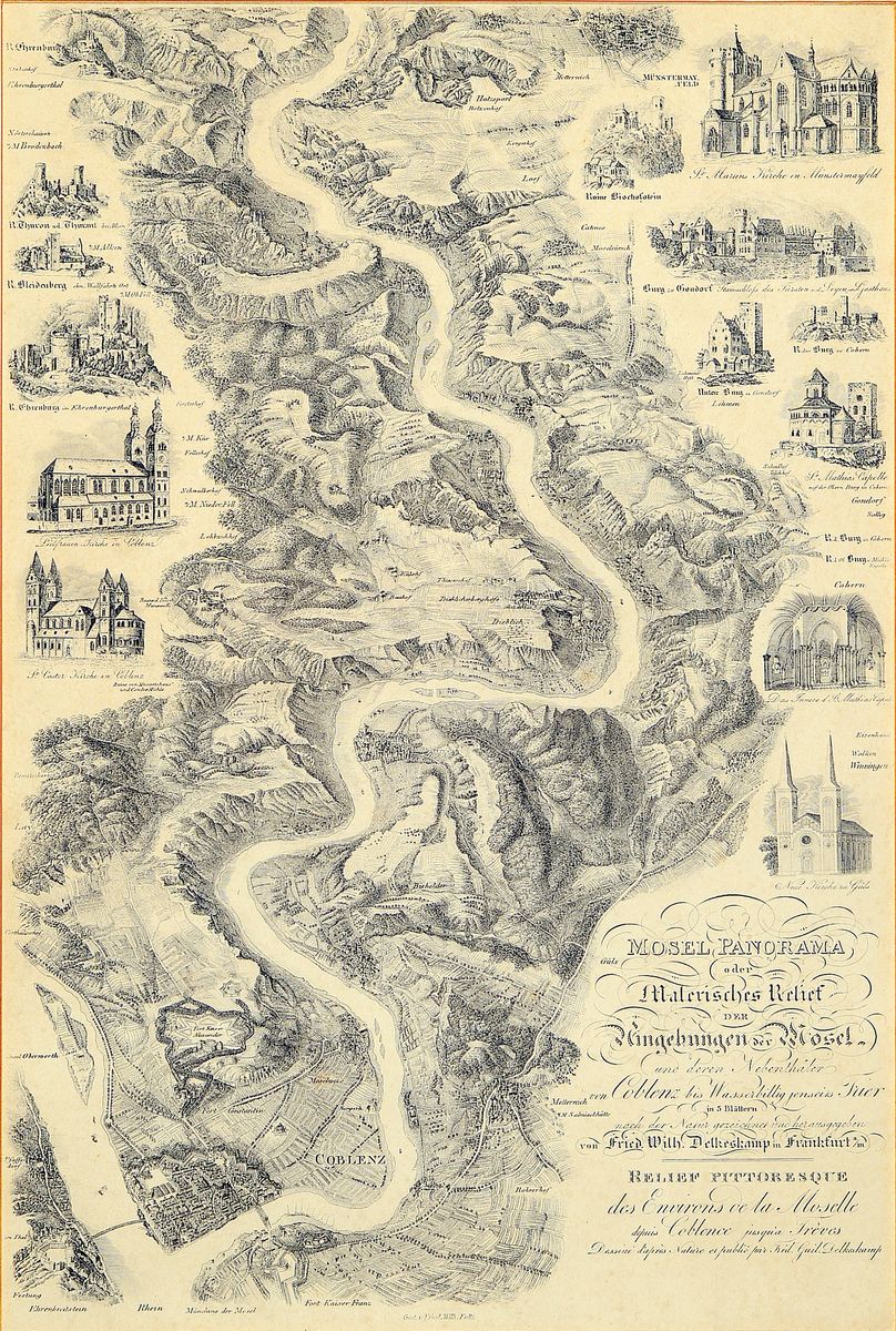 Friedrich Wilhelm Foltz (1895-1961) nach den zeichnungen von Friedrich Wilhelm Delkeskamp (1794-1872): Mosel Panorama oder malerisches Relief der ...