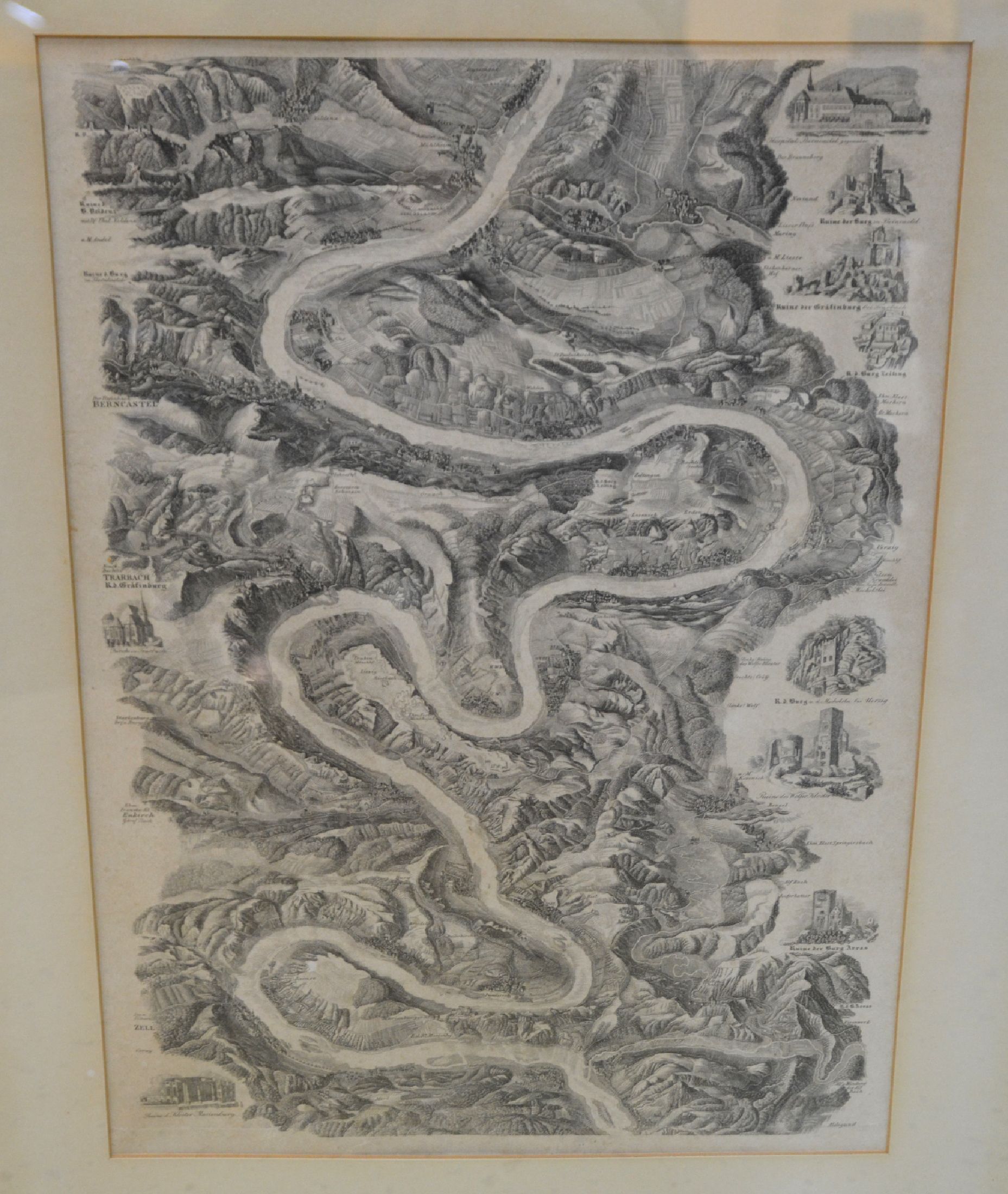 Detail c: Friedrich Wilhelm Foltz (1895-1961) nach den zeichnungen von Friedrich Wilhelm Delkeskamp (1794-1872): Mosel Panorama oder malerisches Relief der ...