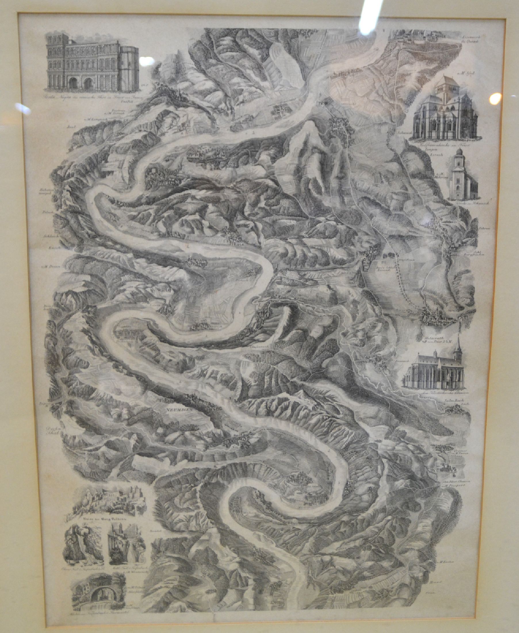Detail d: Friedrich Wilhelm Foltz (1895-1961) nach den zeichnungen von Friedrich Wilhelm Delkeskamp (1794-1872): Mosel Panorama oder malerisches Relief der ...